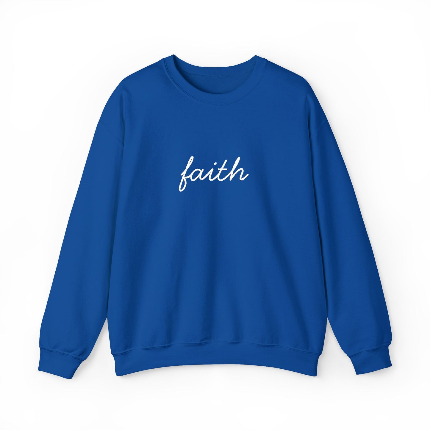 faith Script Embroidered Crewneck Sweatshirt - white stitches