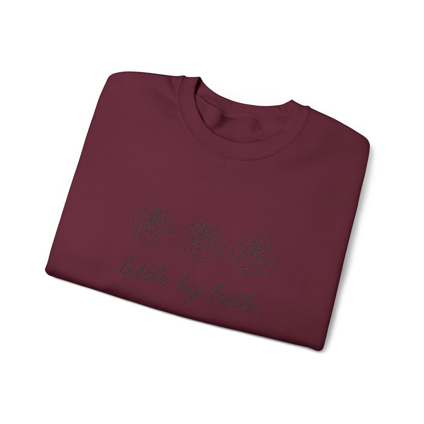 Little by little Embroidered Crewneck Sweatshirt - black stitches