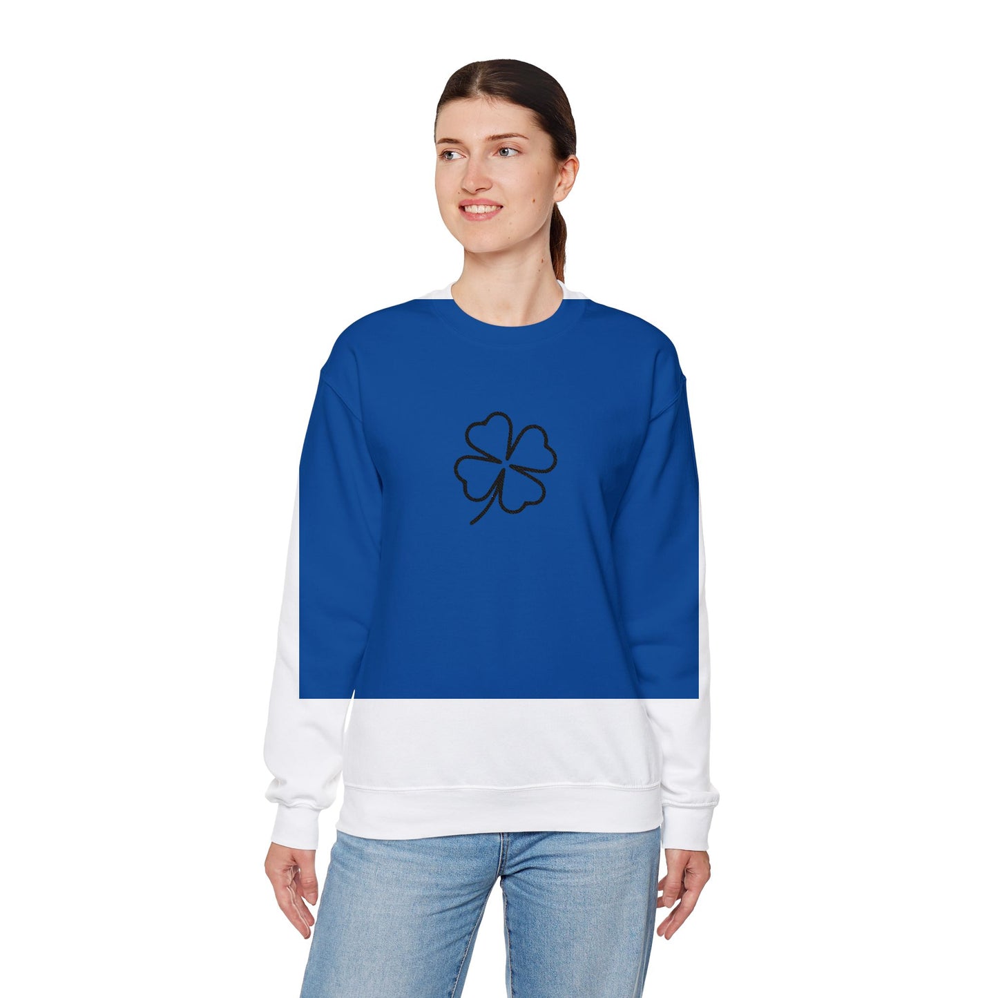 Shamrock Embroidered Crewneck Sweatshirt - Black Stitching