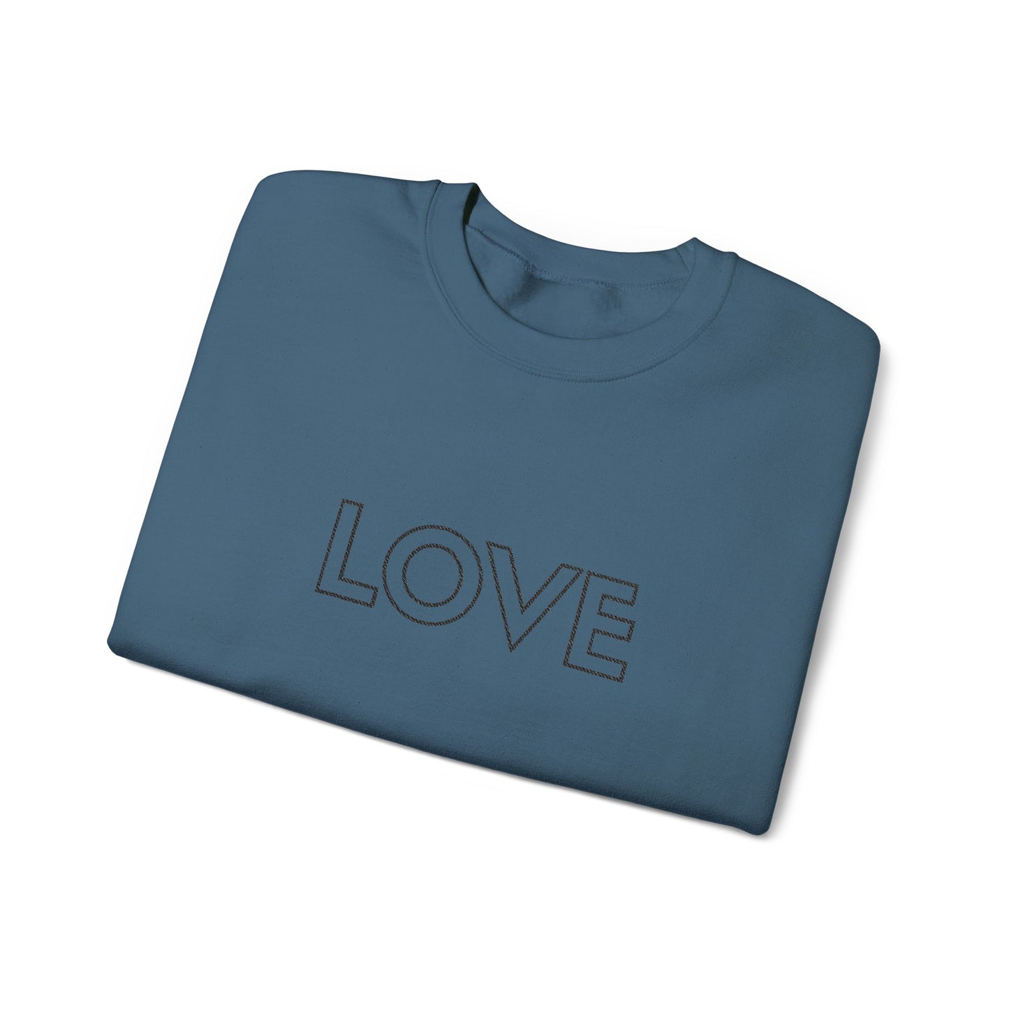 LOVE Embroidered Crewneck Sweatshirt - Black Stitching