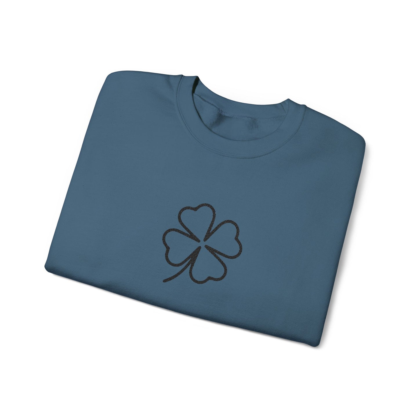 Shamrock Embroidered Crewneck Sweatshirt - Black Stitching