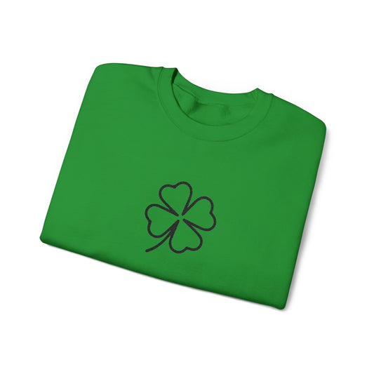 Shamrock Embroidered Crewneck Sweatshirt - Black Stitching