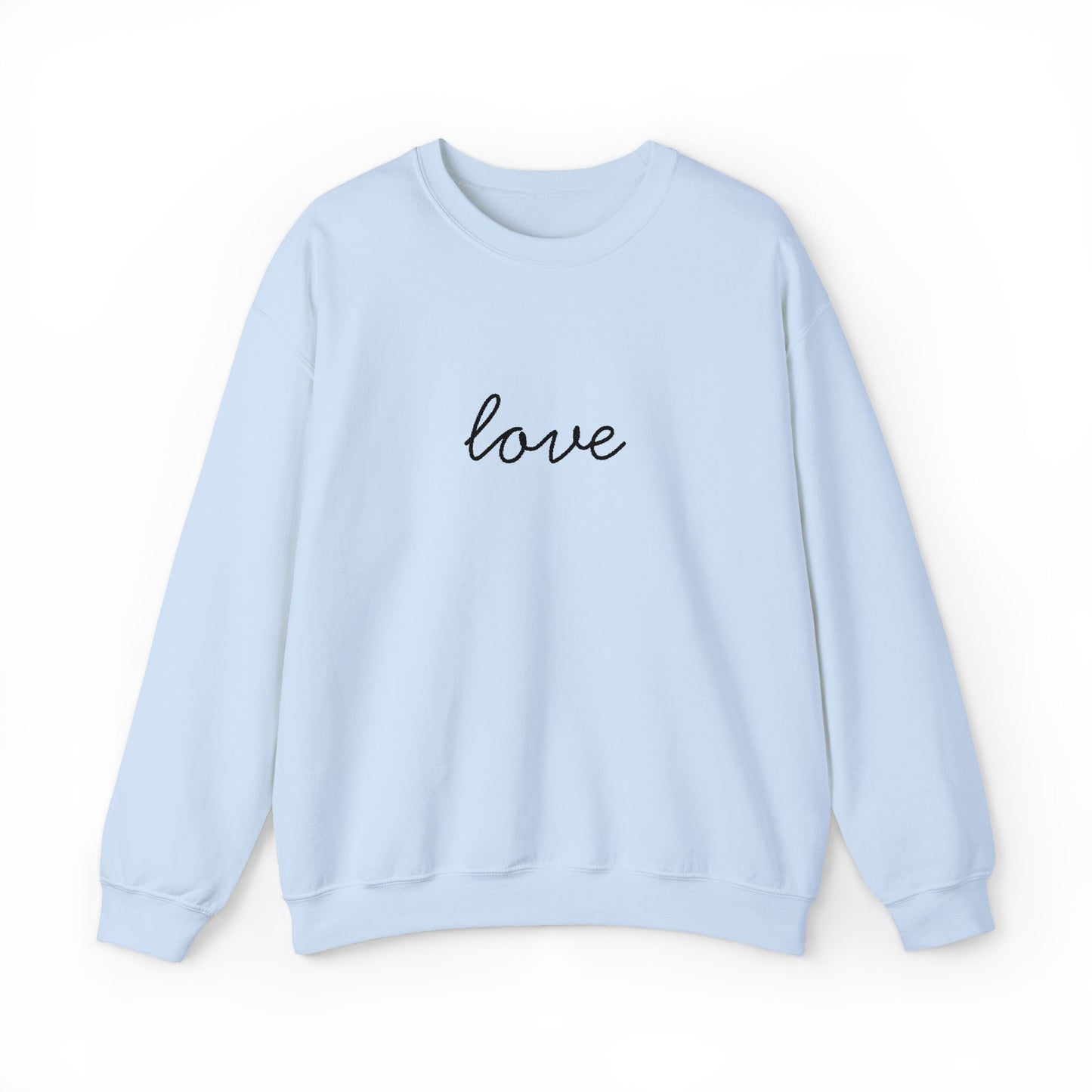 love Script Crewneck Sweatshirt - black stitching