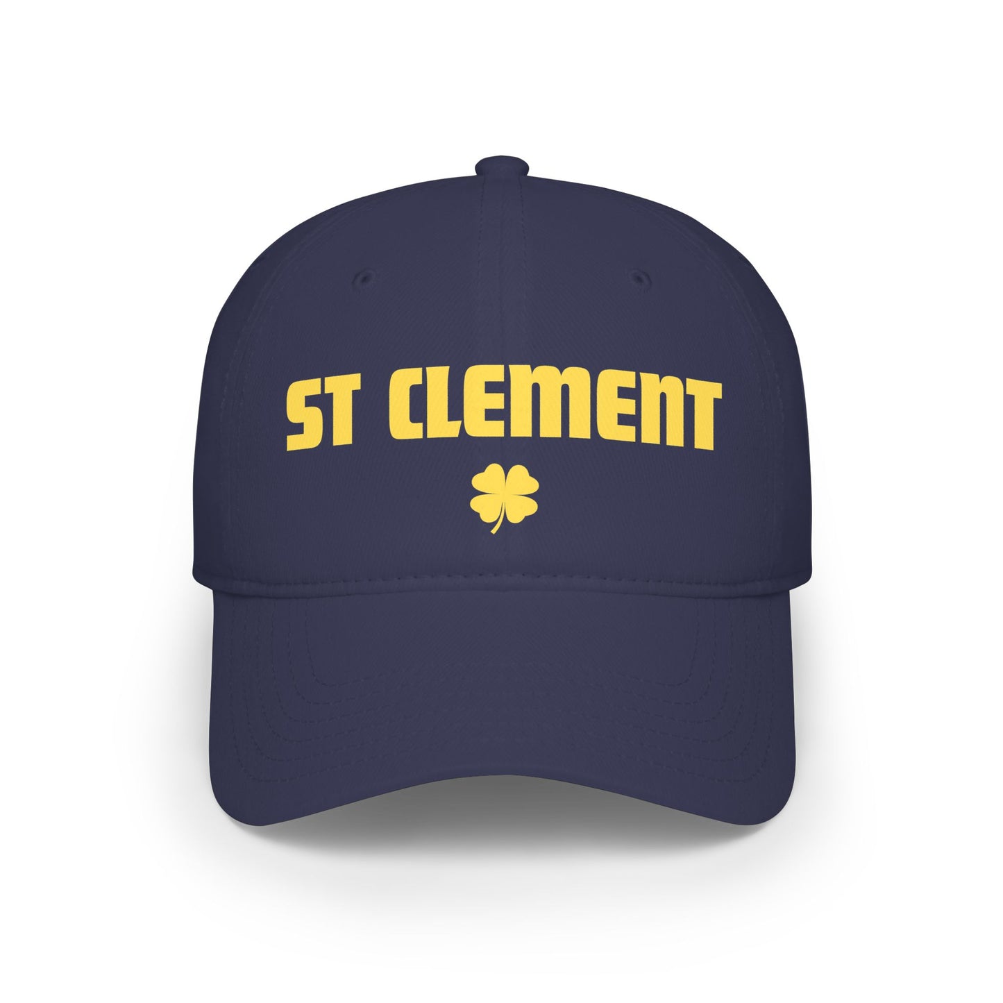 St. Clement Low Profile Baseball Cap — Retro Gold Text with Shamrock