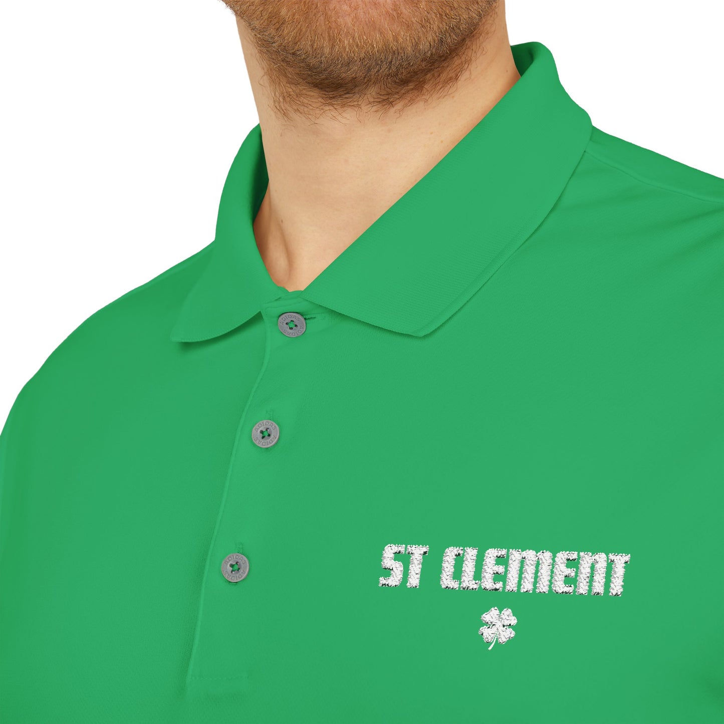St. Clement Performance Polo — Lightweight Athletic Golf Shirt WHITE stitching