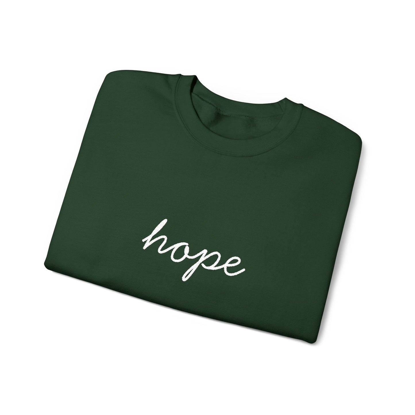 hope Script Crewneck Sweatshirt - white stitching