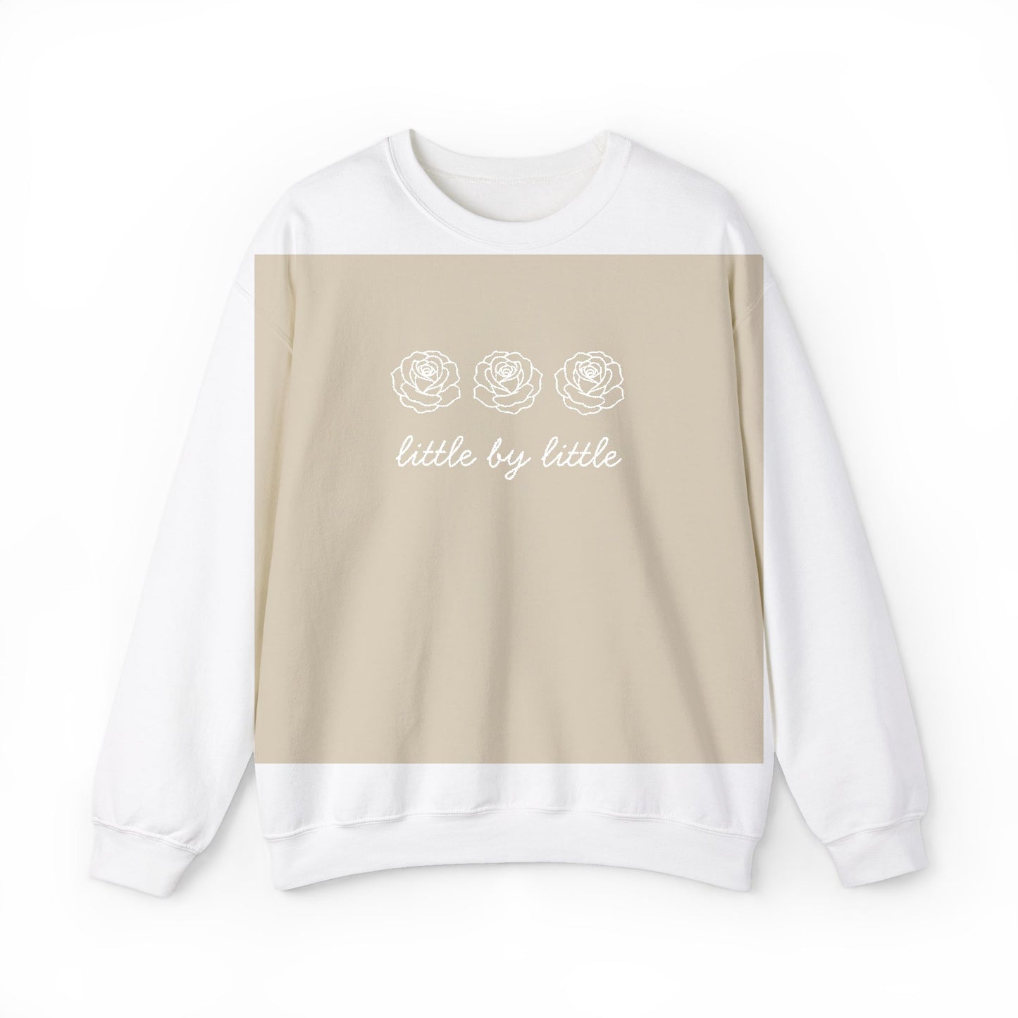 Little by little Embroidered Crewneck Sweatshirt - white stitches