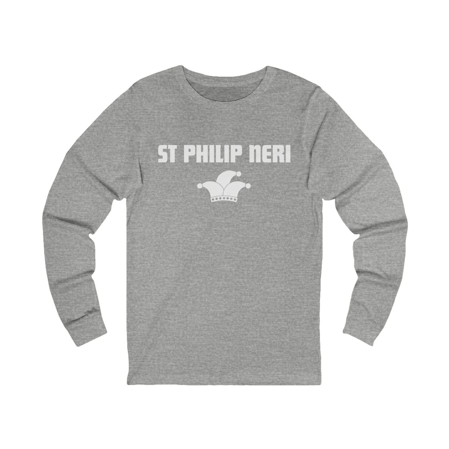 St Philip Neri WHITE print with jester hat Long Sleeve Tee