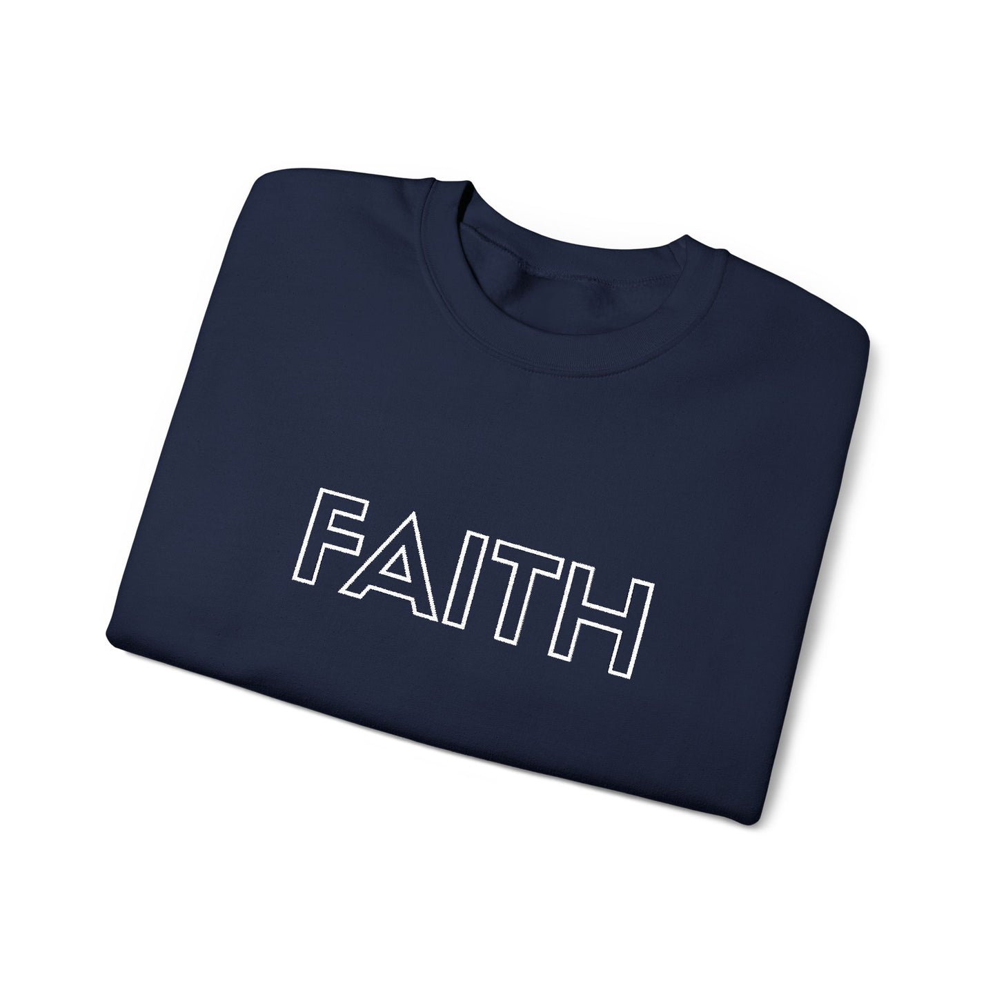 FAITH Embroidered Crewneck Sweatshirt - White stitching