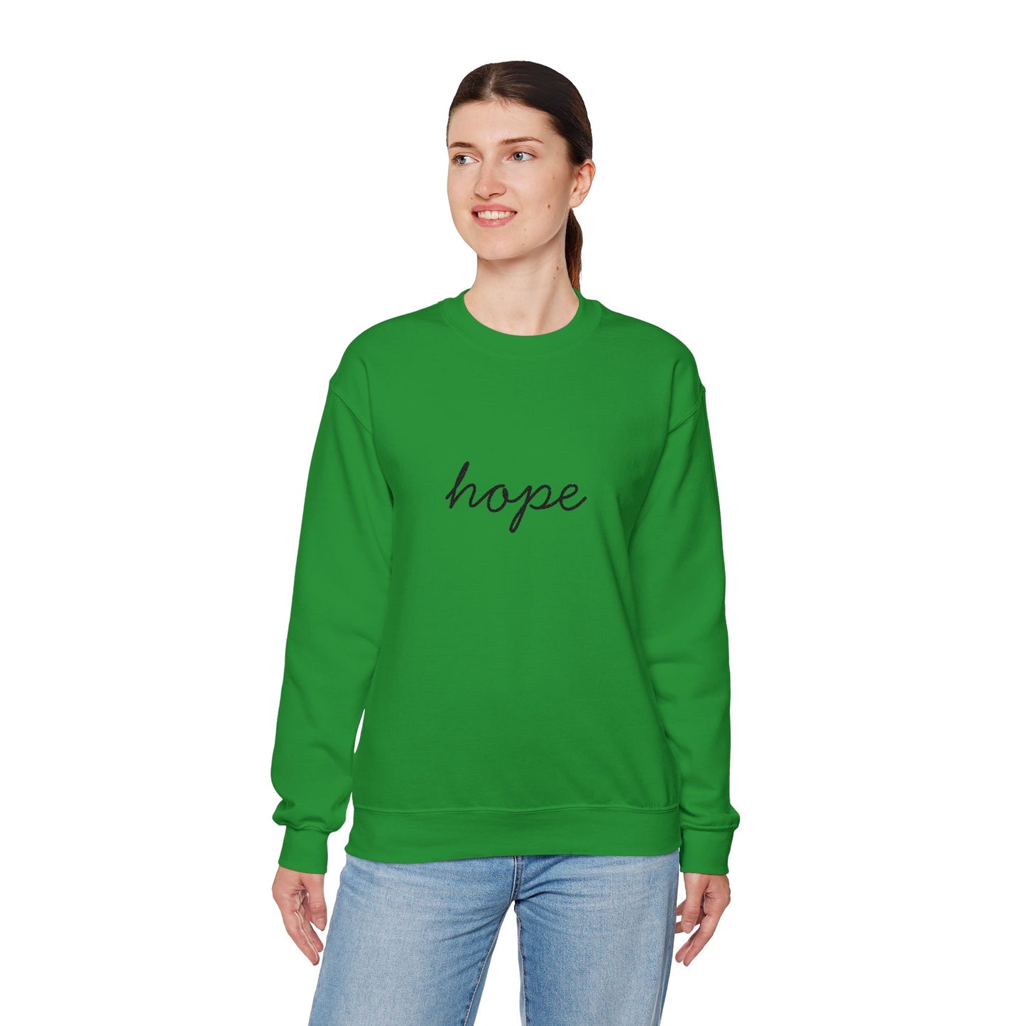 hope Script Crewneck Sweatshirt - black stitching