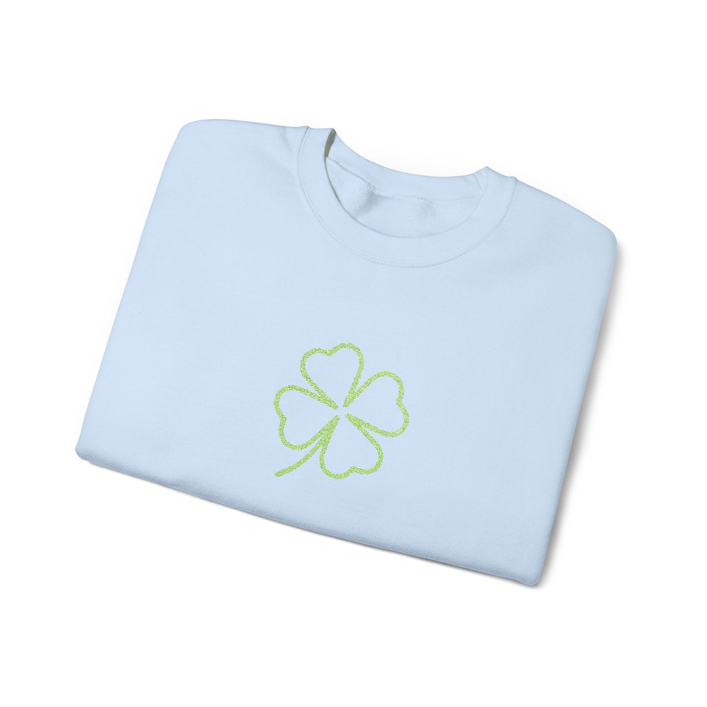 Shamrock Embroidered Crewneck Sweatshirt - Kelly Green Stitching