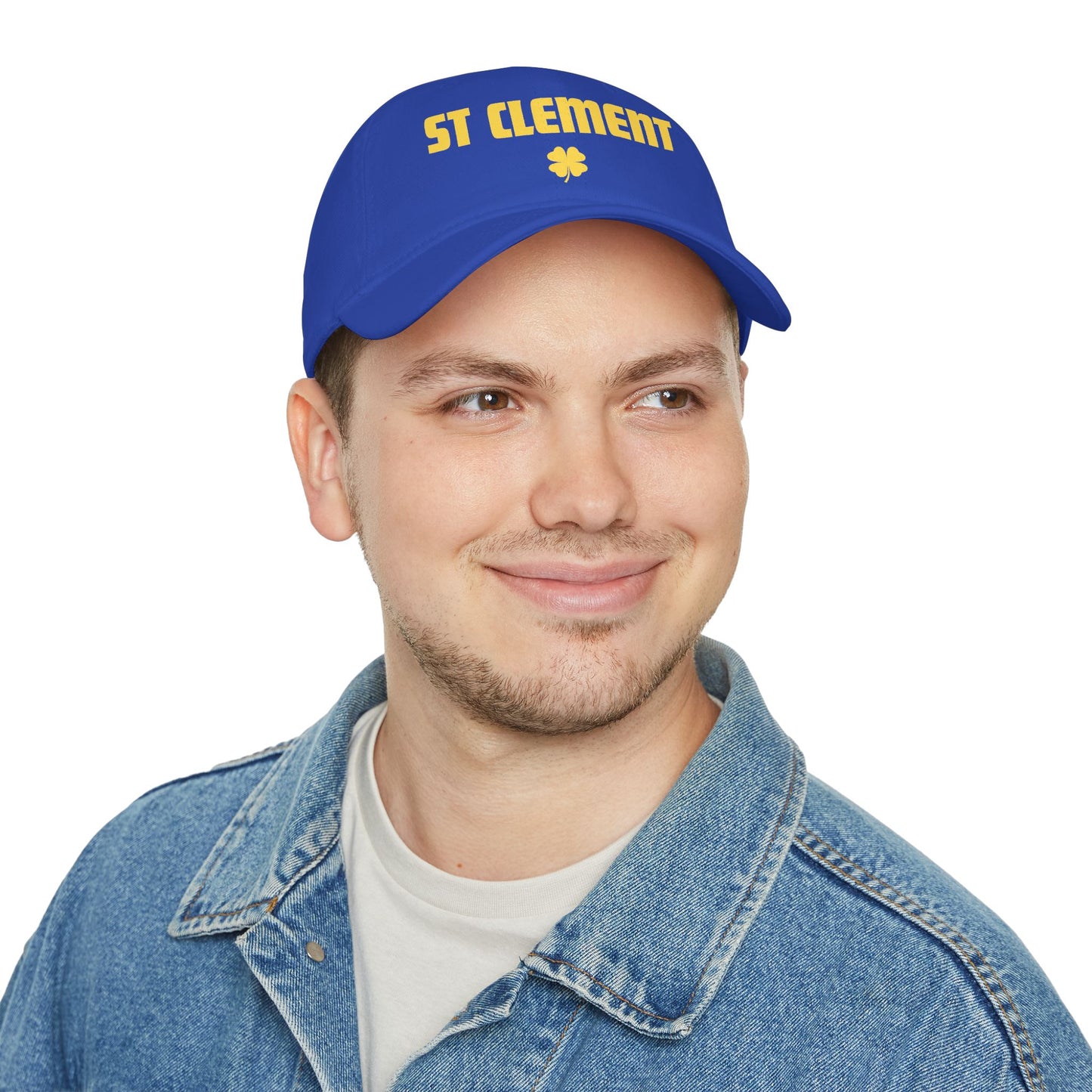 St. Clement Low Profile Baseball Cap — Retro Gold Text with Shamrock