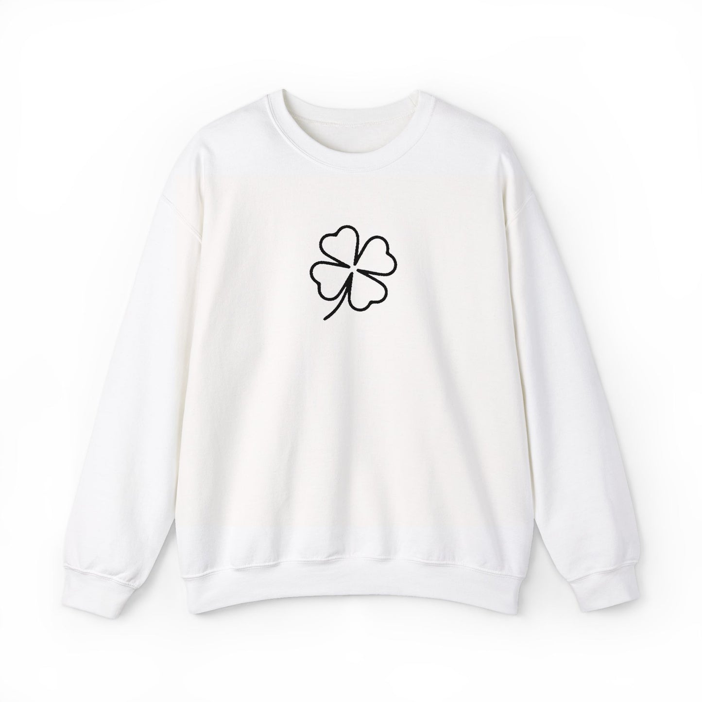 Shamrock Embroidered Crewneck Sweatshirt - Black Stitching