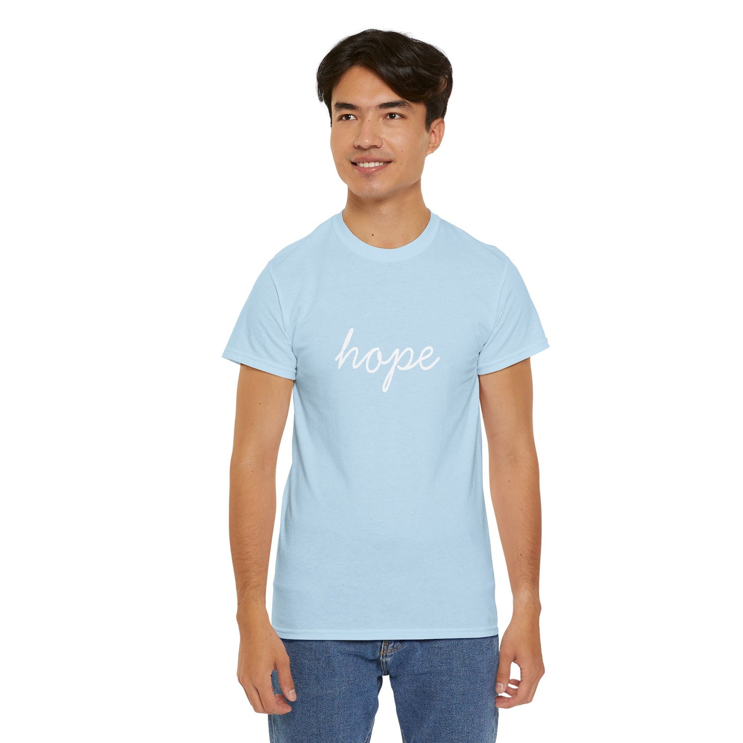 Hope Script T-Shirt —white Printing