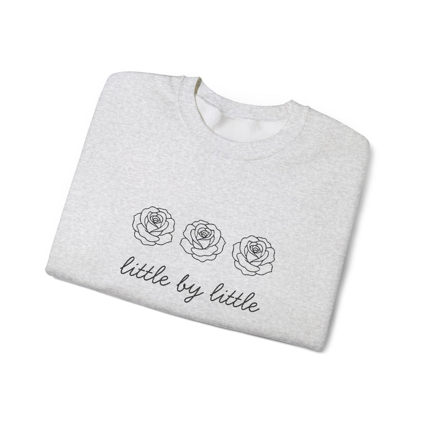 Little by little Embroidered Crewneck Sweatshirt - black stitches