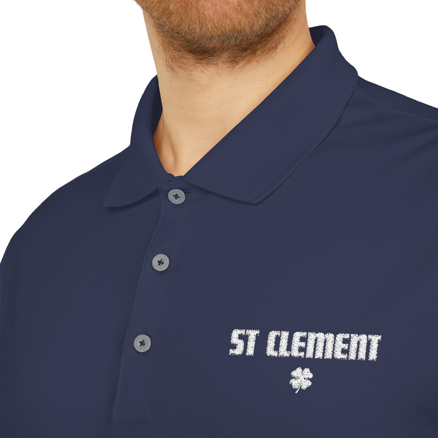 St. Clement Performance Polo — Lightweight Athletic Golf Shirt WHITE stitching
