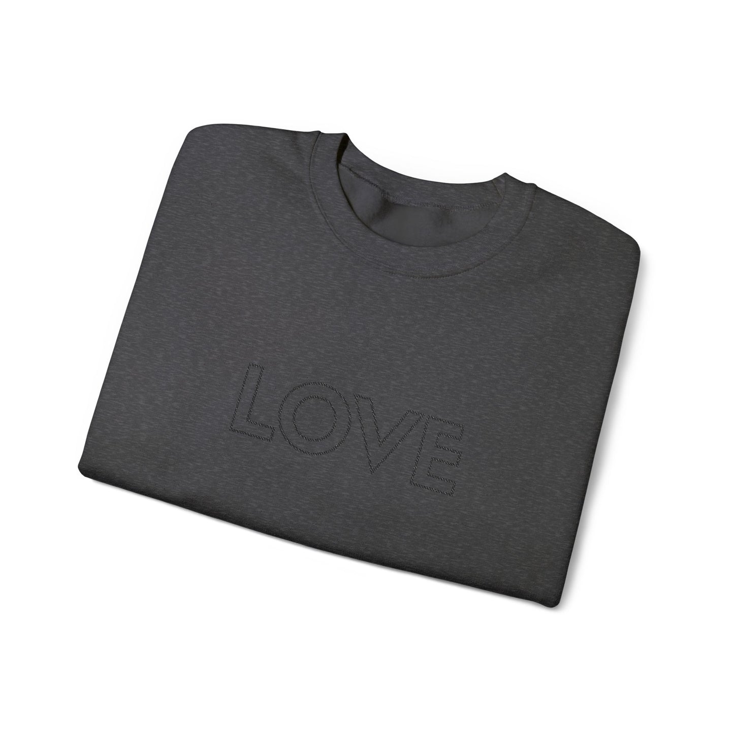LOVE Embroidered Crewneck Sweatshirt - Black Stitching