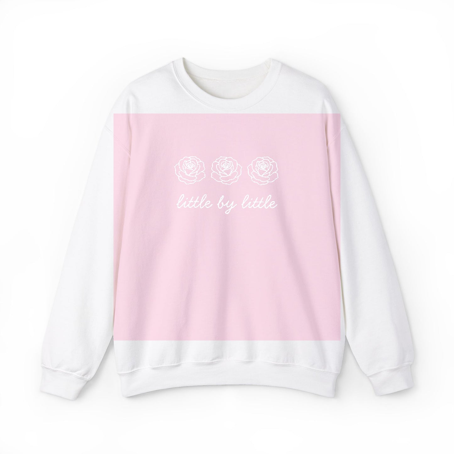 Little by little Embroidered Crewneck Sweatshirt - white stitches