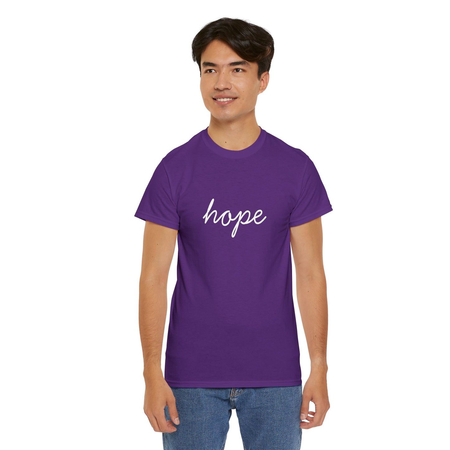 Hope Script T-Shirt —white Printing