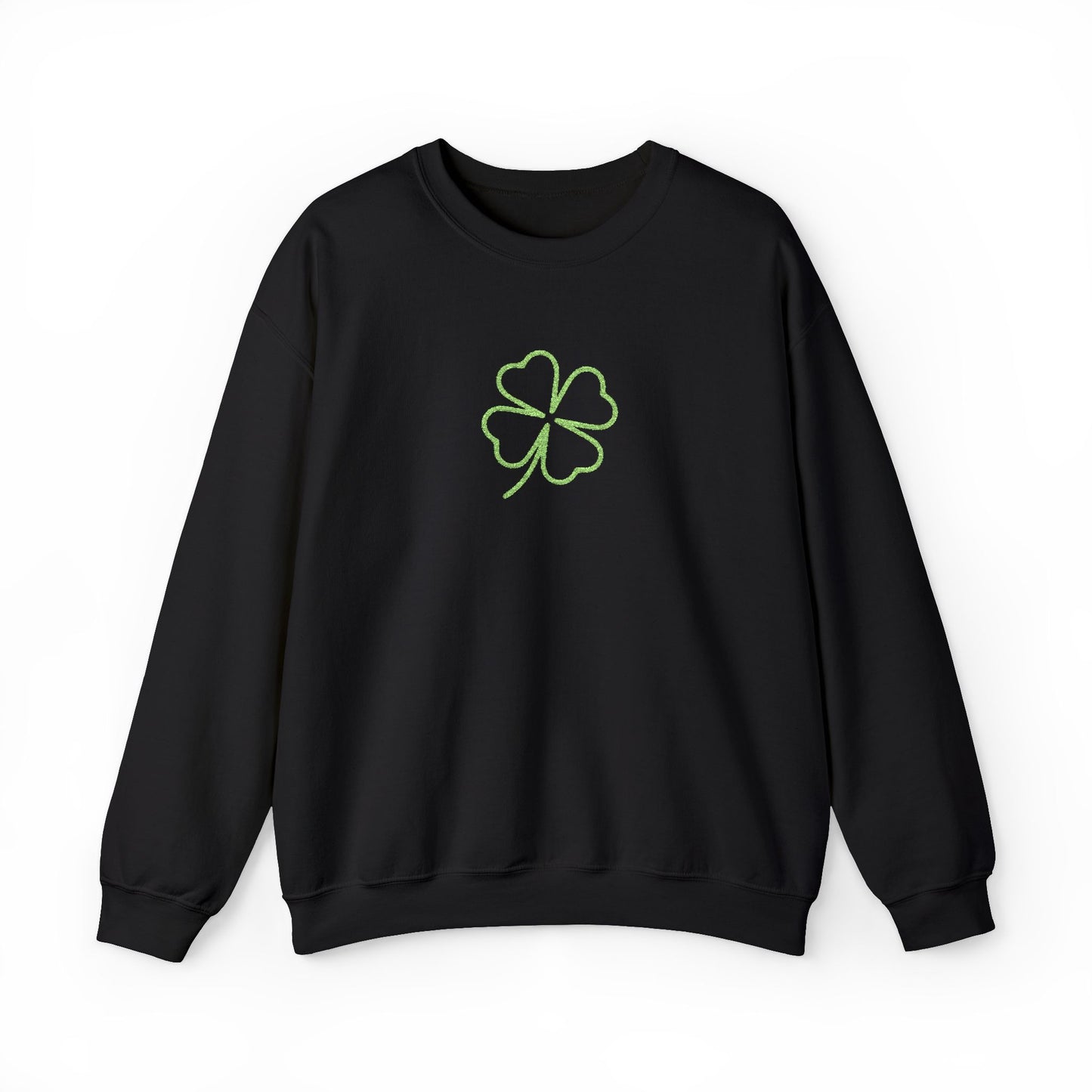 Shamrock Embroidered Crewneck Sweatshirt - Kelly Green Stitching