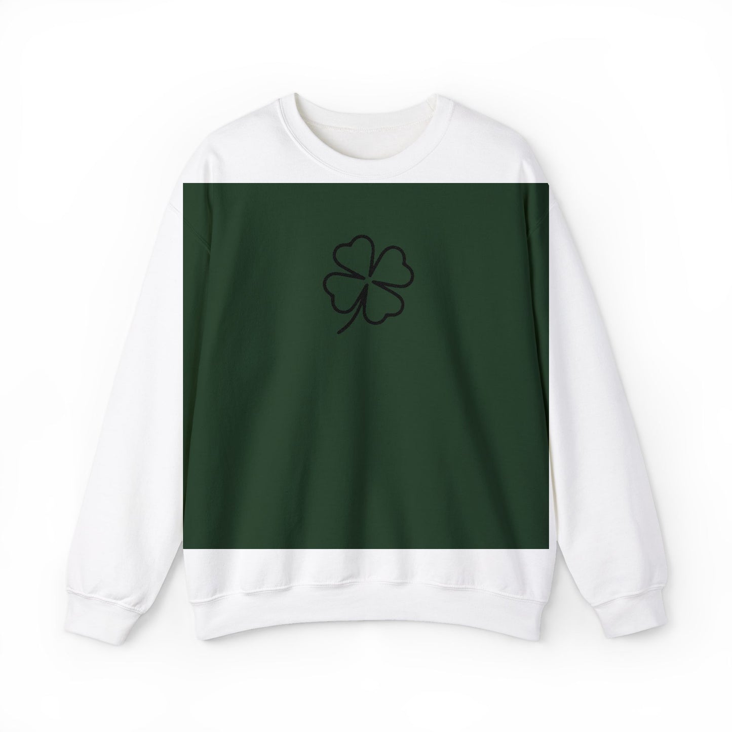 Shamrock Embroidered Crewneck Sweatshirt - Black Stitching