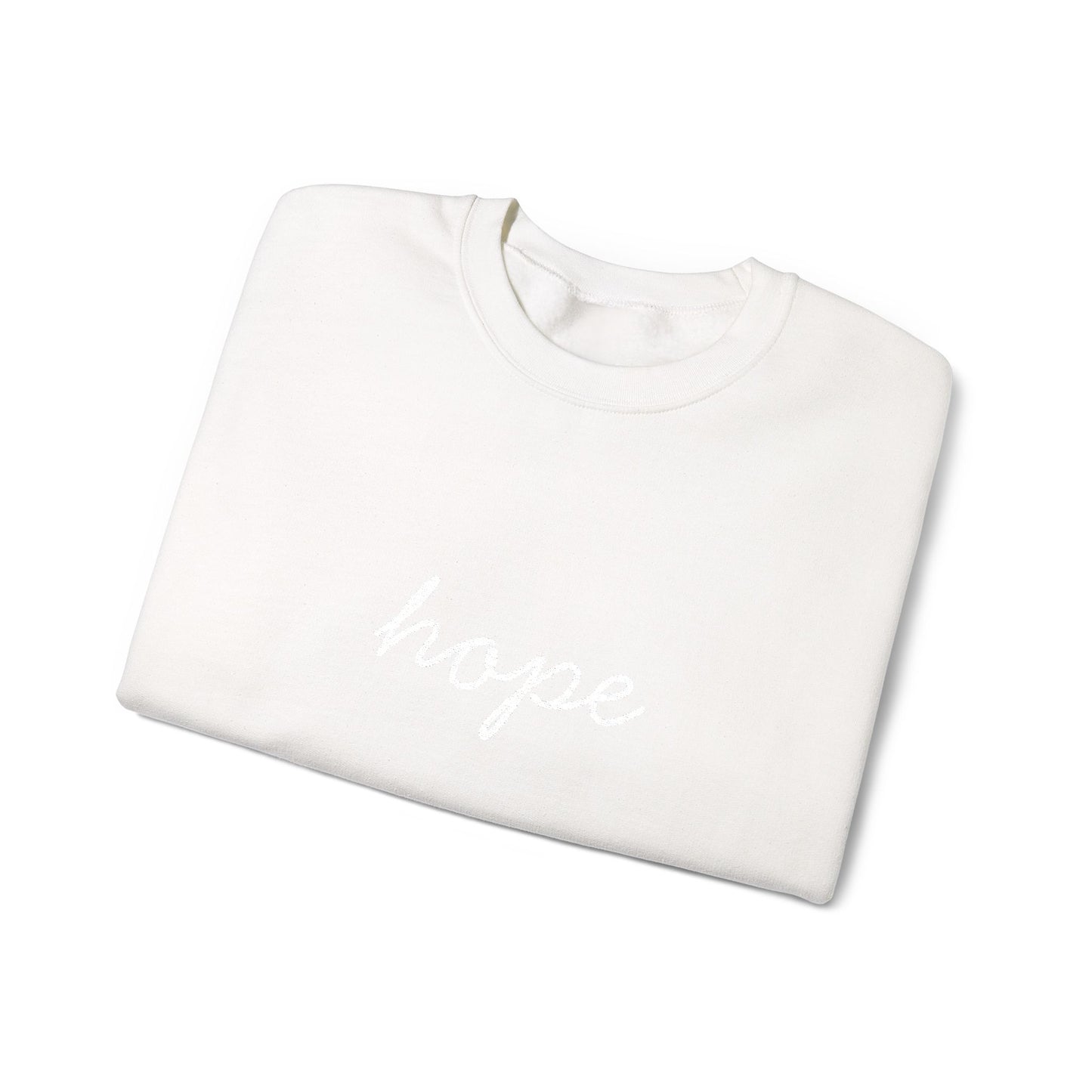 hope Script Crewneck Sweatshirt - white stitching