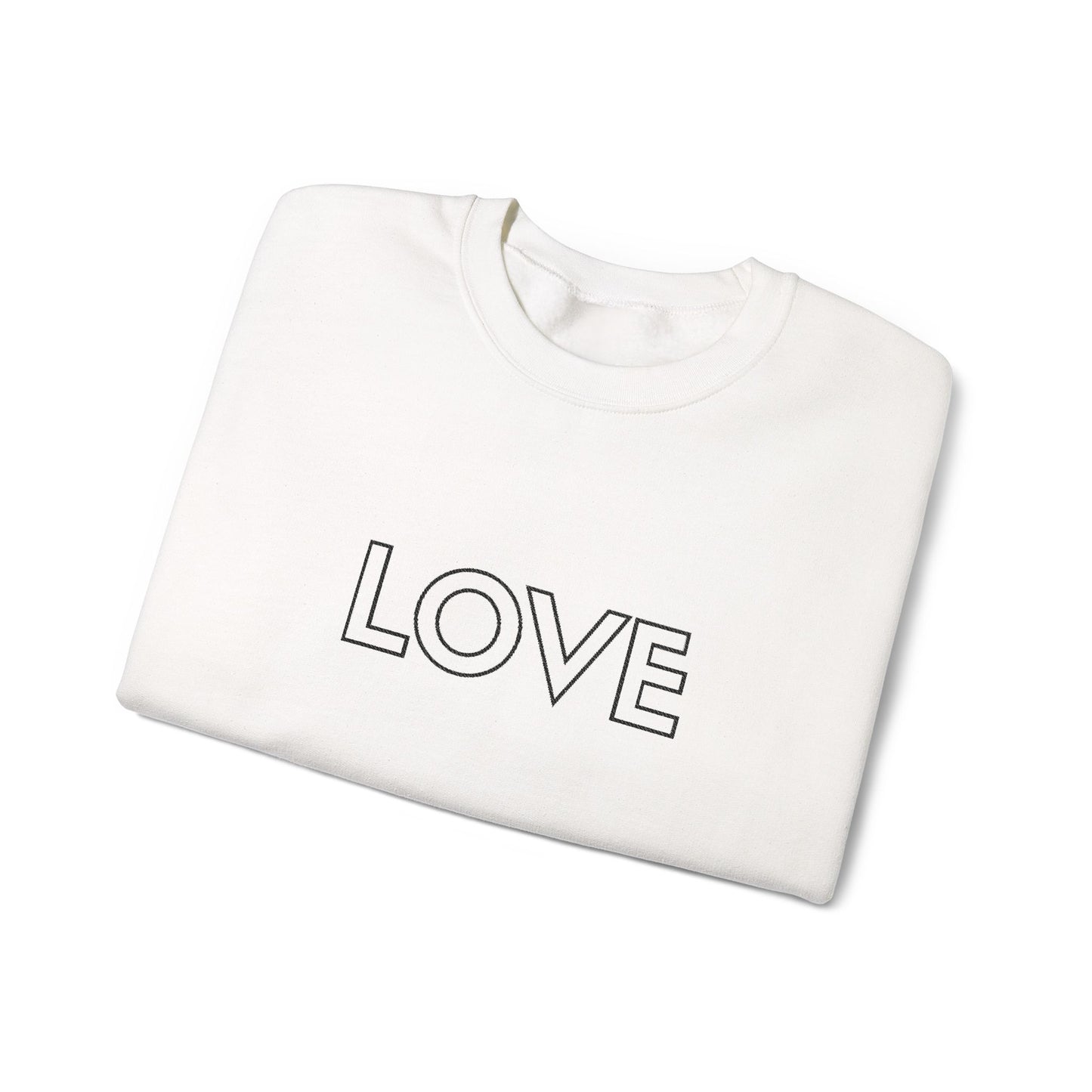 LOVE Embroidered Crewneck Sweatshirt - Black Stitching
