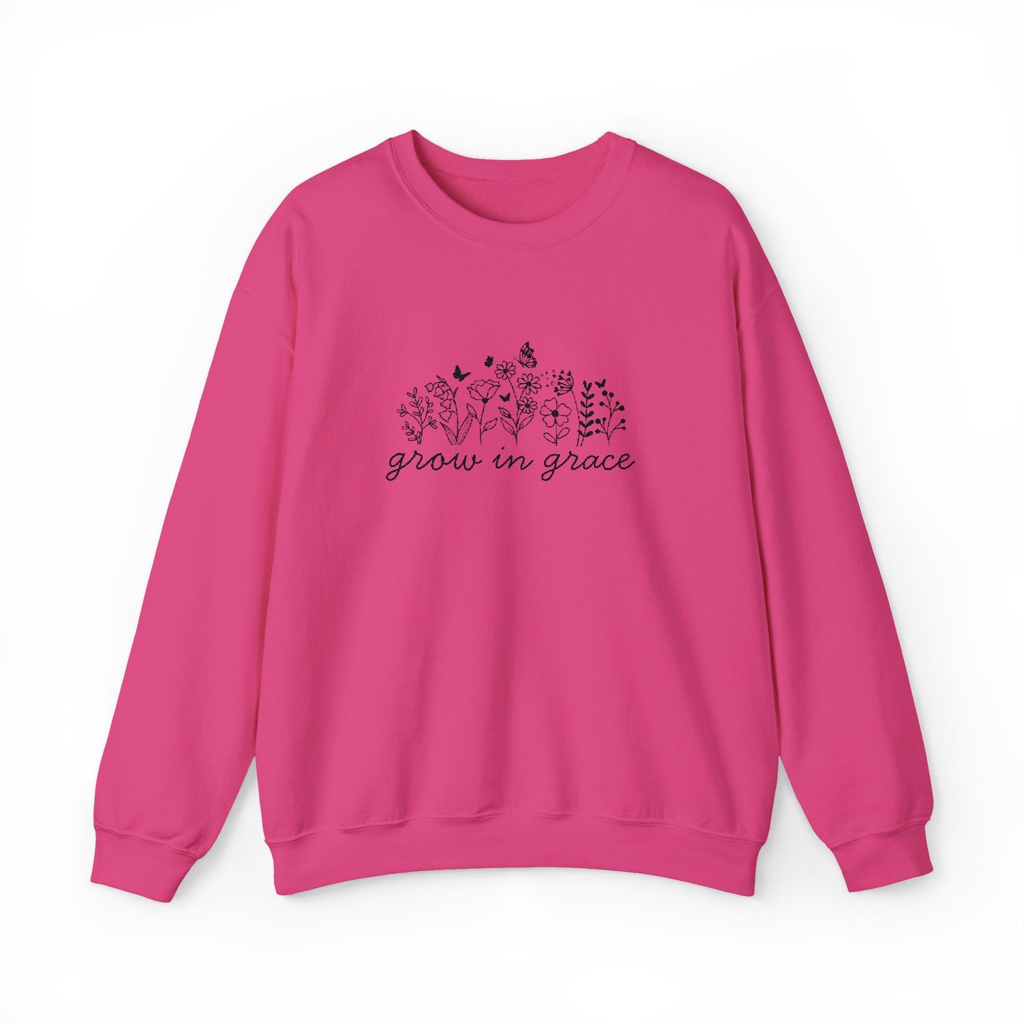 Grow in grace Crewneck Sweatshirt - black stitching