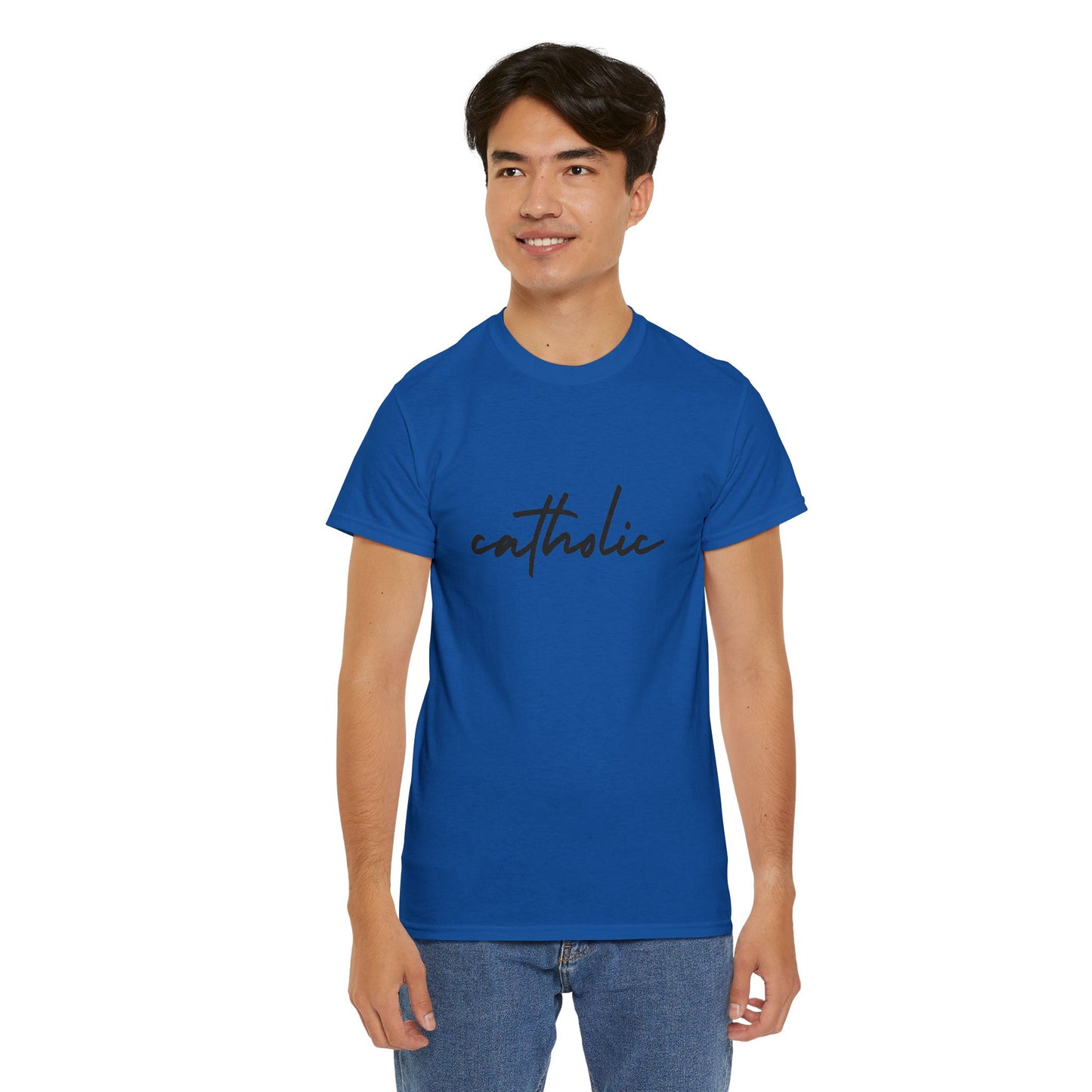 Catholic Script T-Shirt —Black Printing