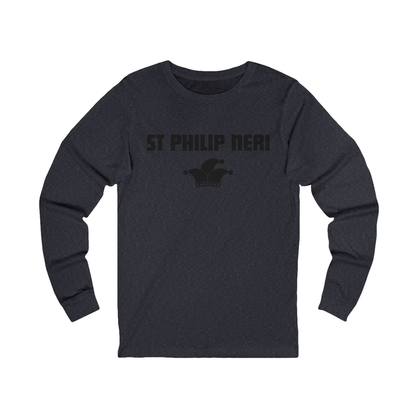 St Philip Neri BLACK print with jester hat Long Sleeve Tee
