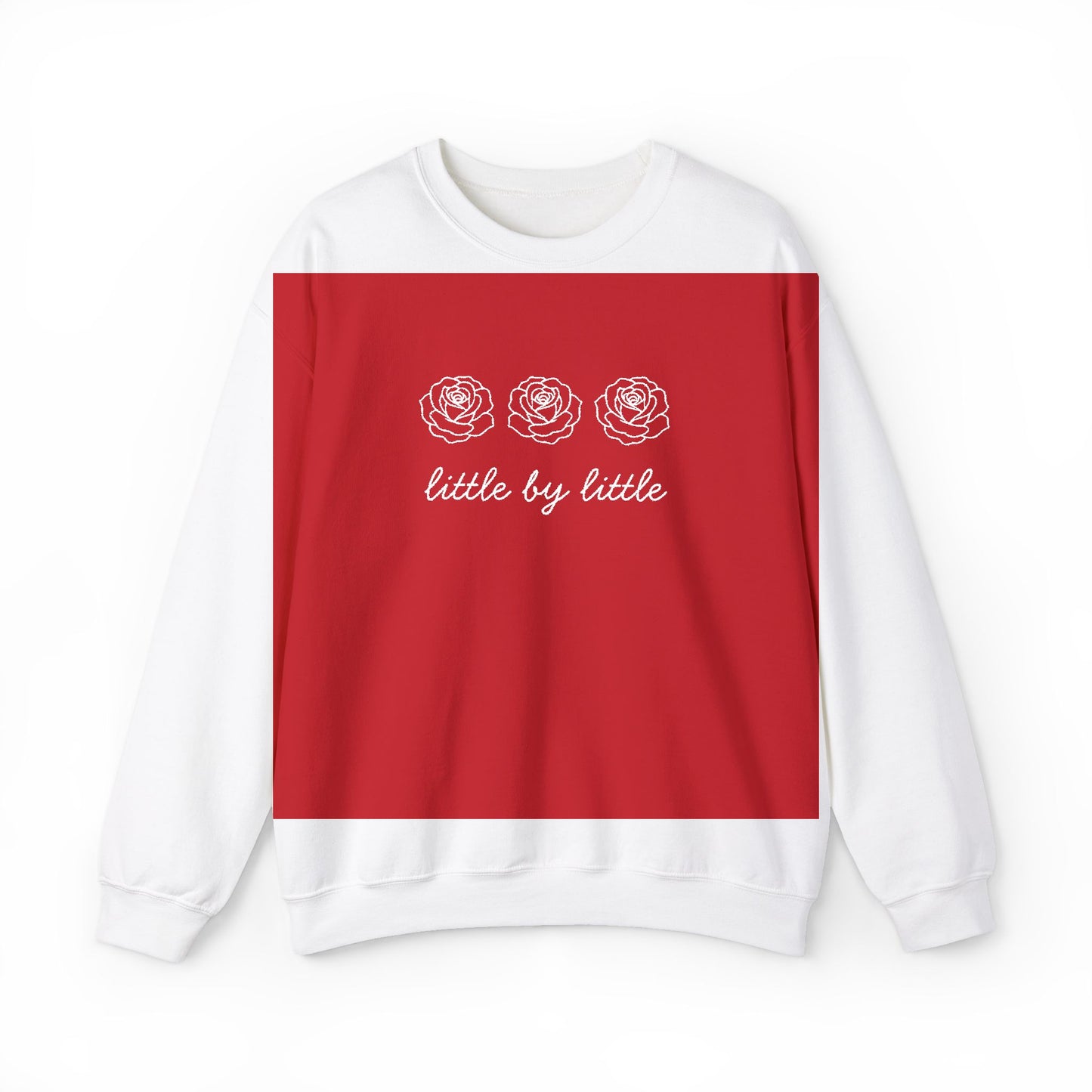 Little by little Embroidered Crewneck Sweatshirt - white stitches