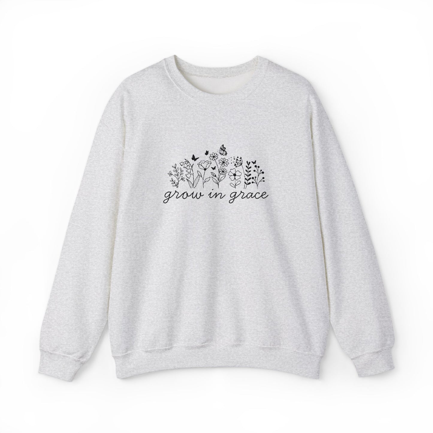 Grow in grace Crewneck Sweatshirt - black stitching