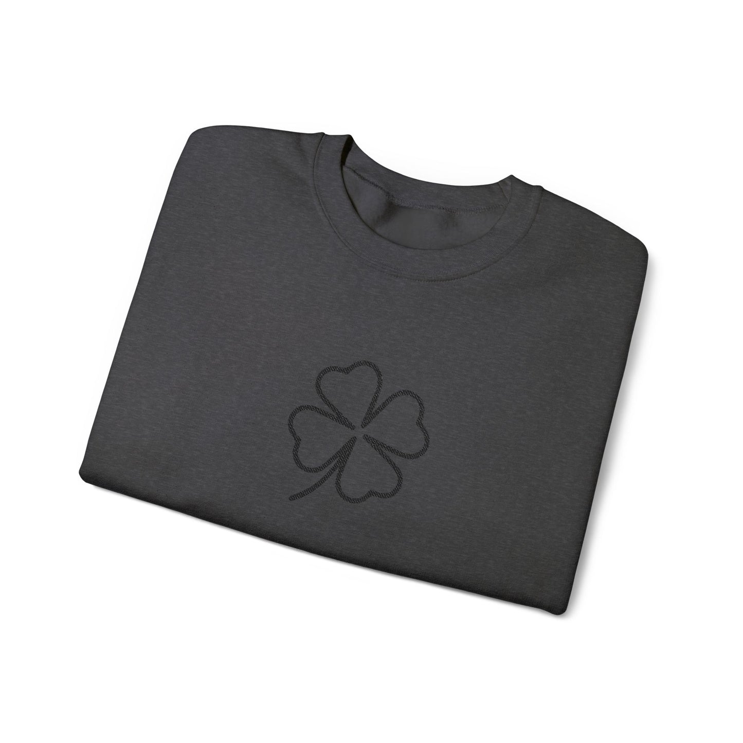 Shamrock Embroidered Crewneck Sweatshirt - Black Stitching