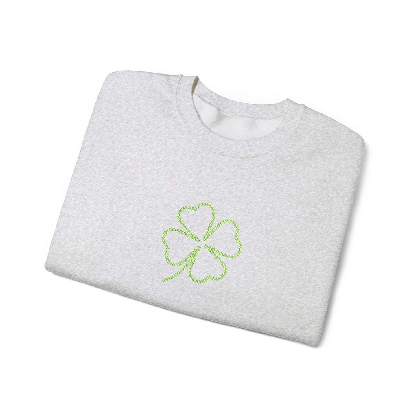 Shamrock Embroidered Crewneck Sweatshirt - Kelly Green Stitching