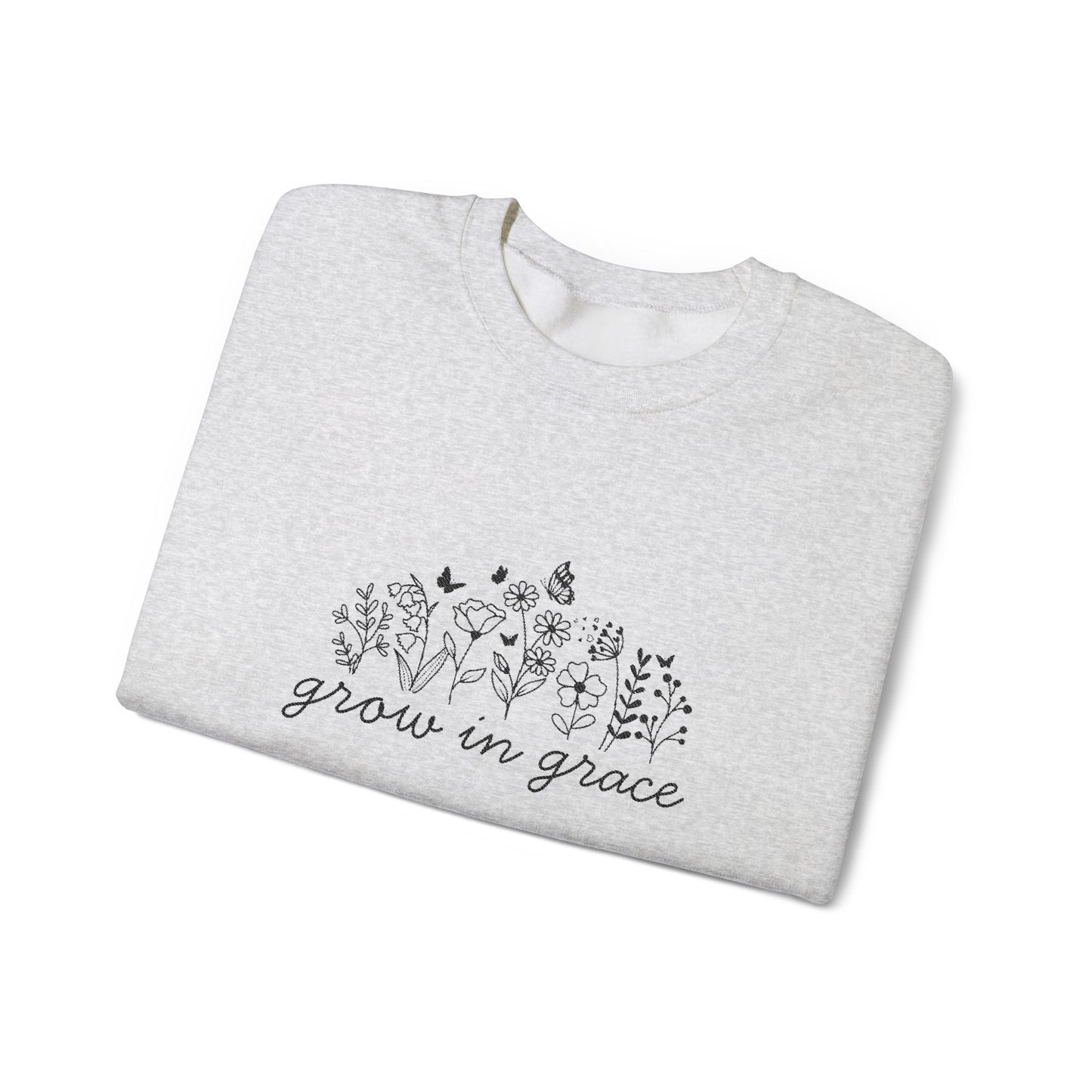 Grow in grace Crewneck Sweatshirt - black stitching