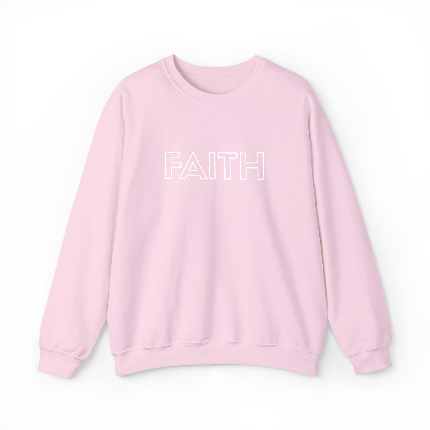 FAITH Embroidered Crewneck Sweatshirt - White stitching