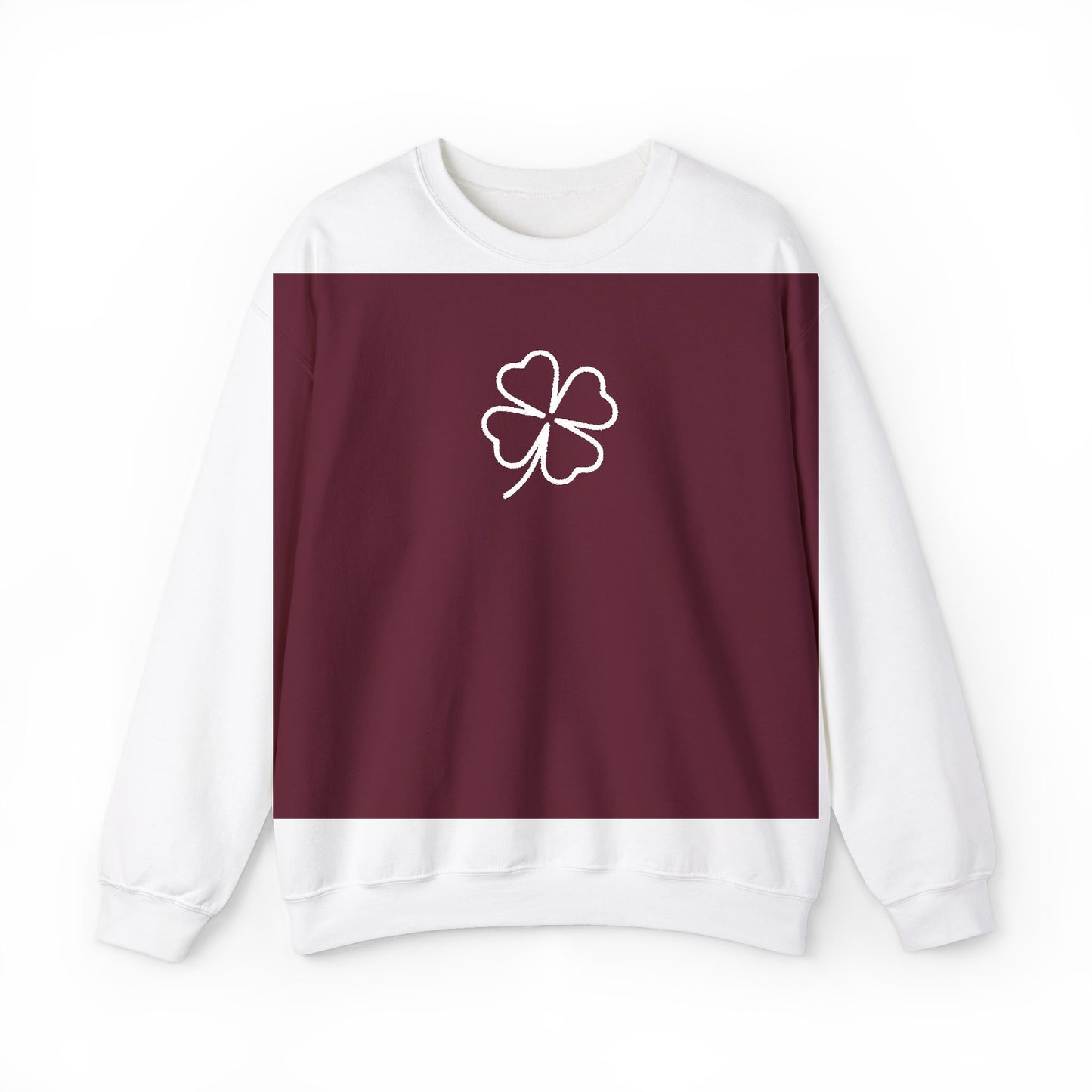 Shamrock Embroidered Crewneck Sweatshirt - White Stitching