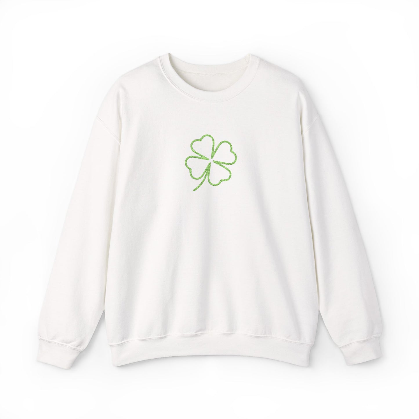 Shamrock Embroidered Crewneck Sweatshirt - Kelly Green Stitching