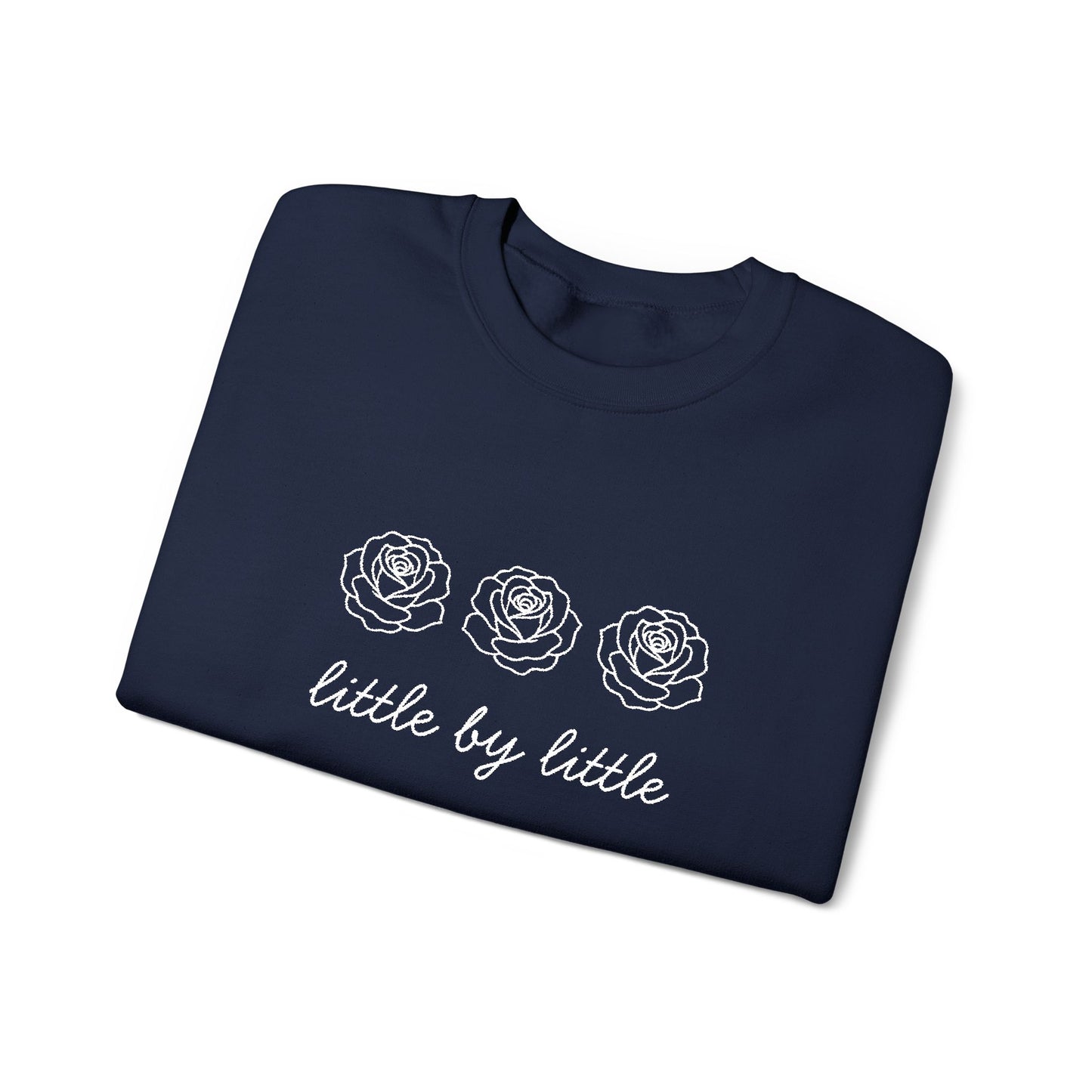 Little by little Embroidered Crewneck Sweatshirt - white stitches