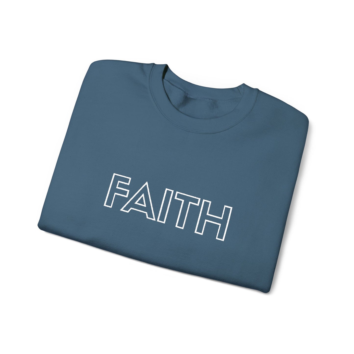 FAITH Embroidered Crewneck Sweatshirt - White stitching
