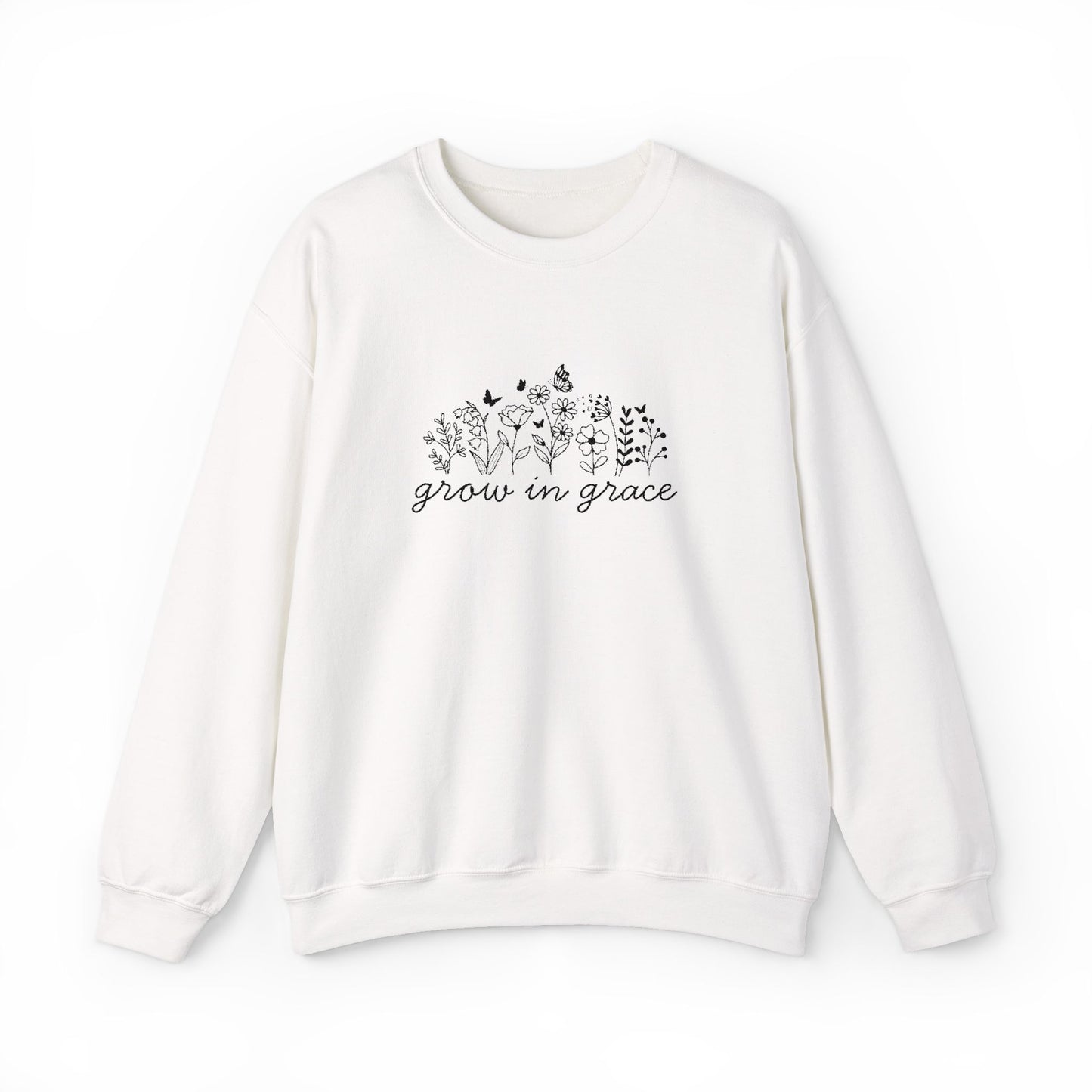 Grow in grace Crewneck Sweatshirt - black stitching