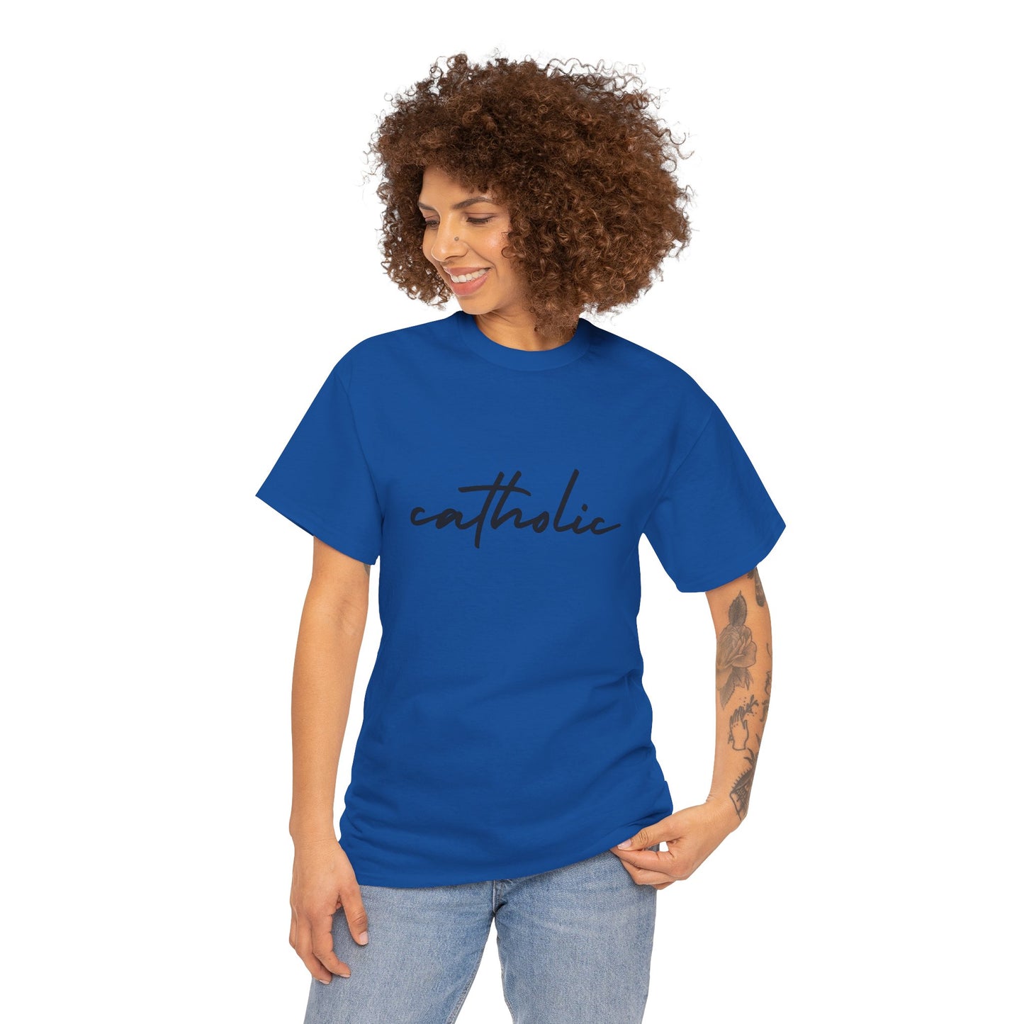 Catholic Script T-Shirt —Black Printing