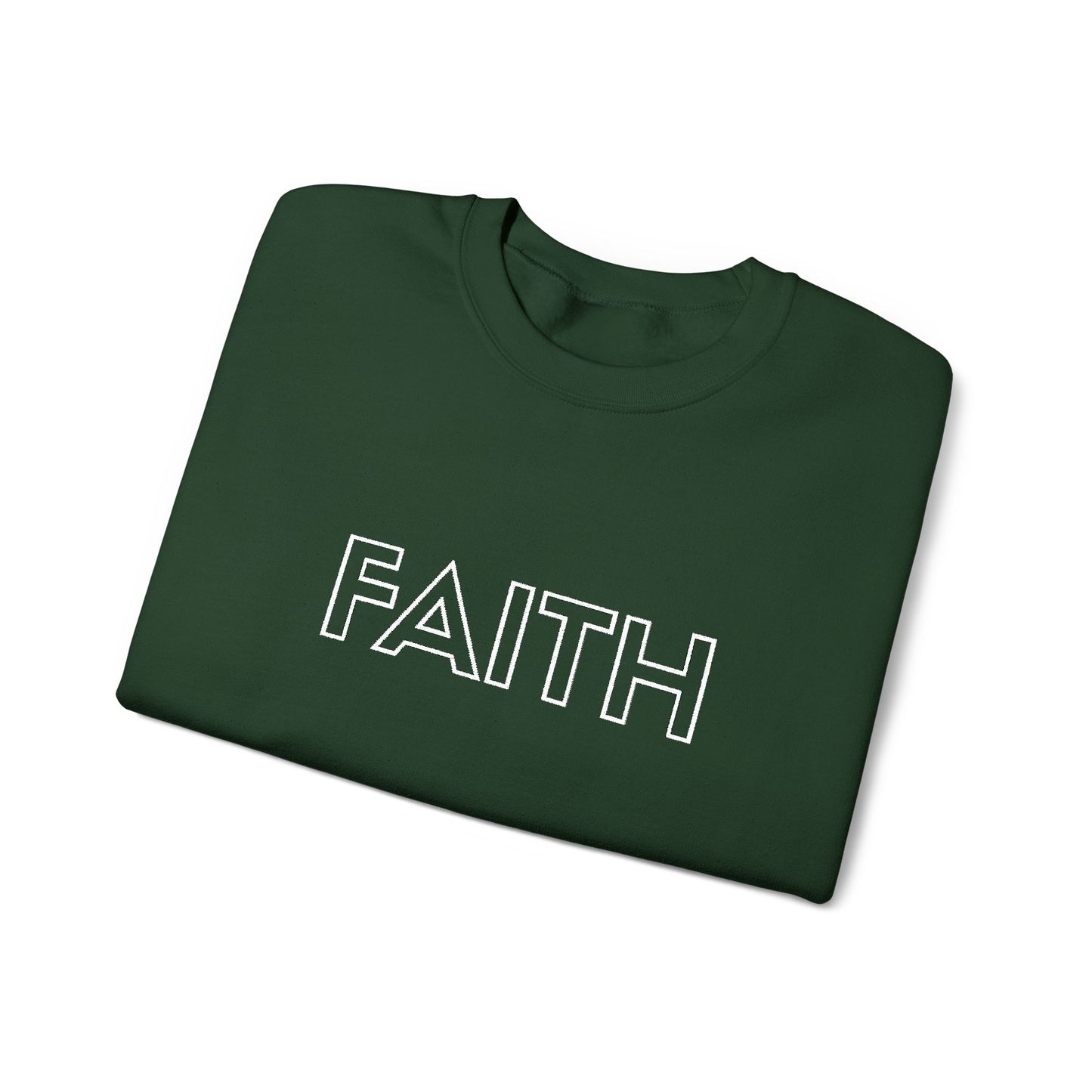 FAITH Embroidered Crewneck Sweatshirt - White stitching
