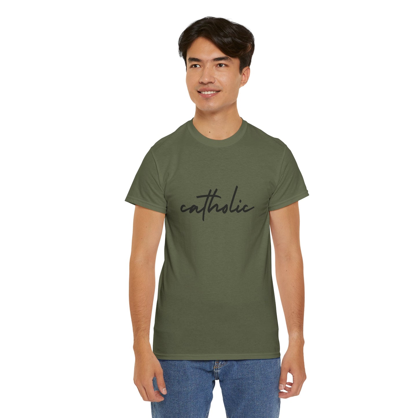 Catholic Script T-Shirt —Black Printing