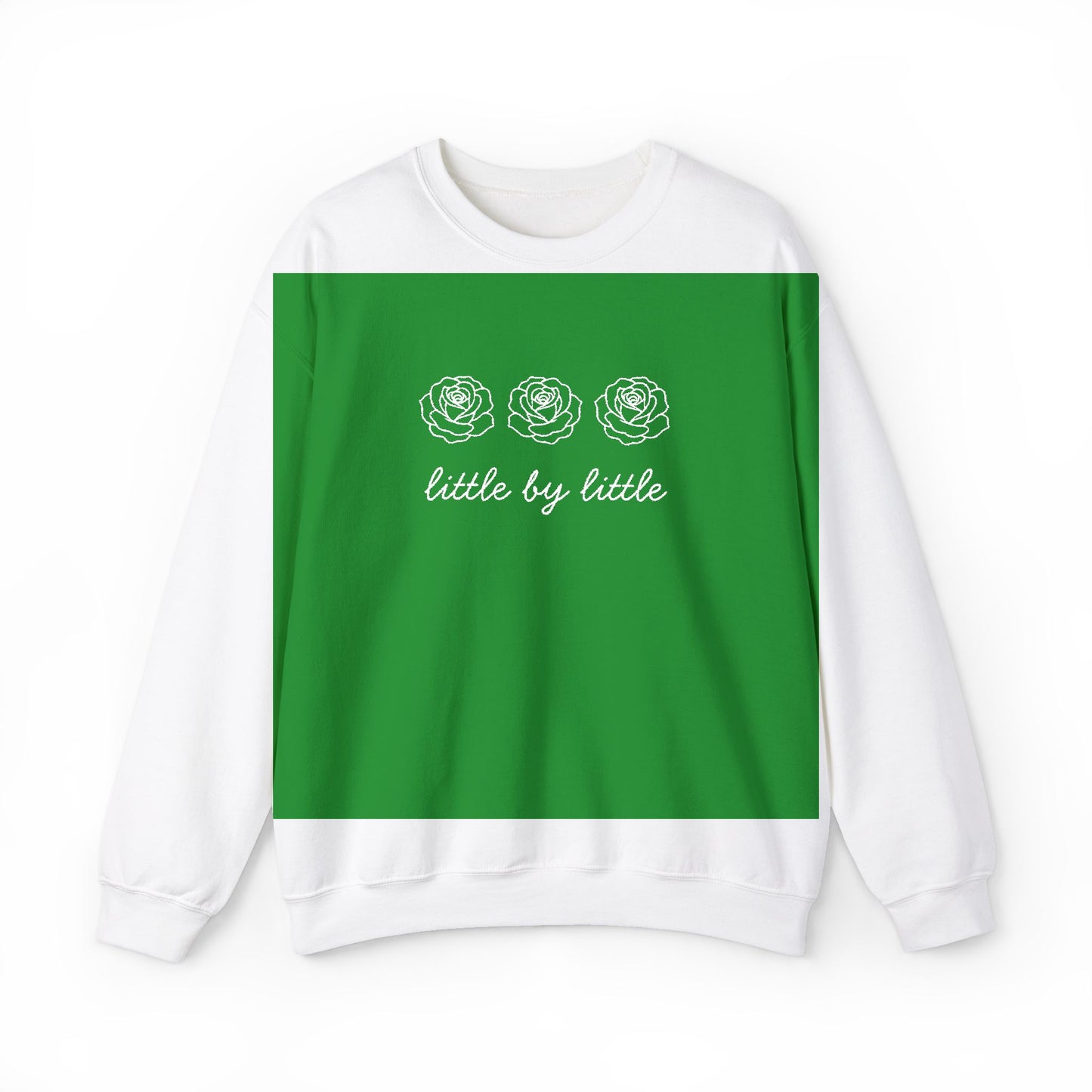 Little by little Embroidered Crewneck Sweatshirt - white stitches
