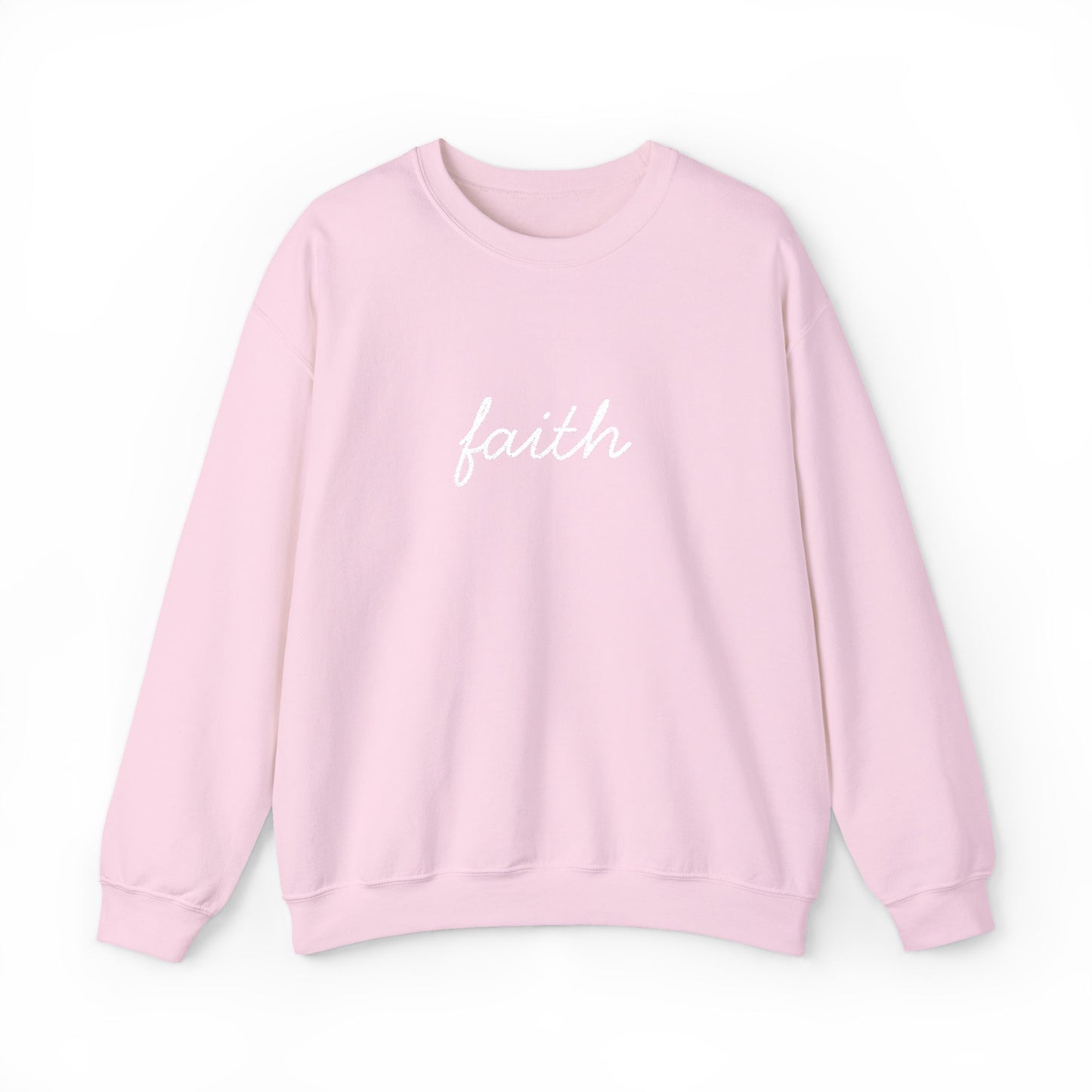 faith Script Embroidered Crewneck Sweatshirt - white stitches