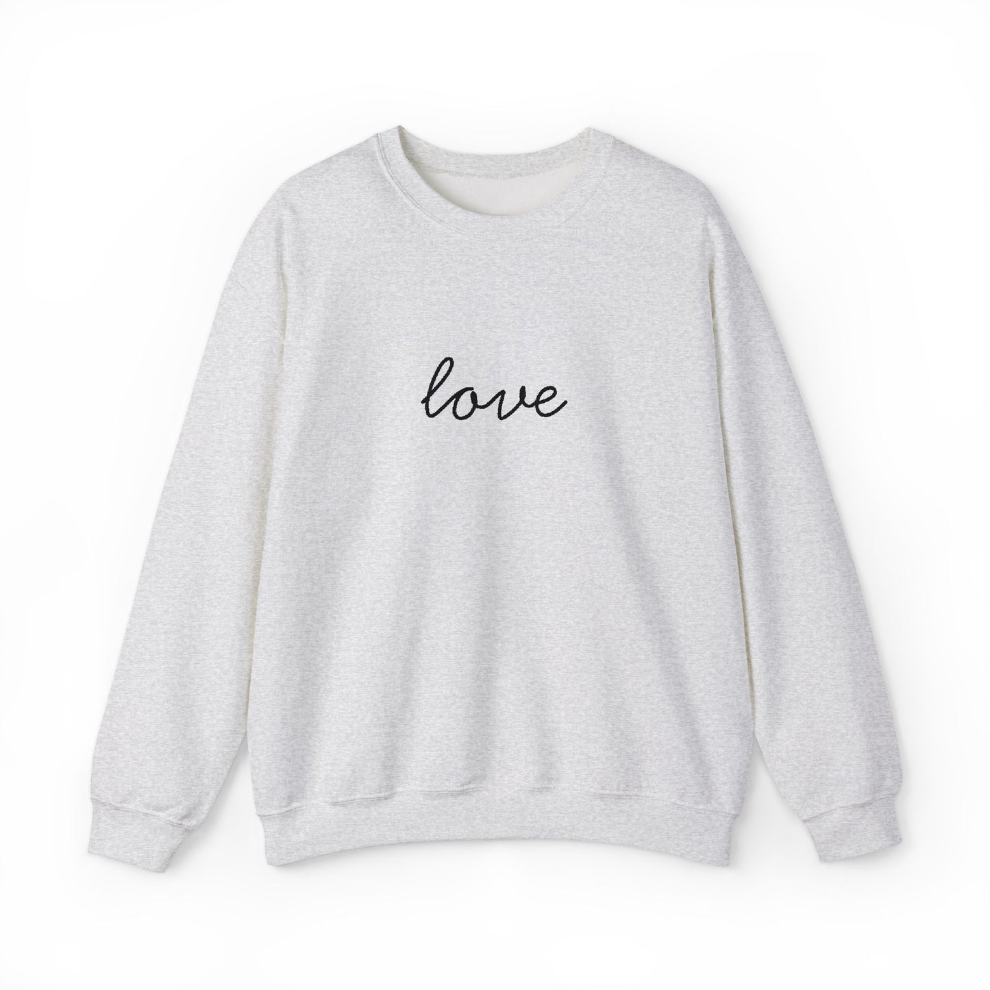 love Script Crewneck Sweatshirt - black stitching