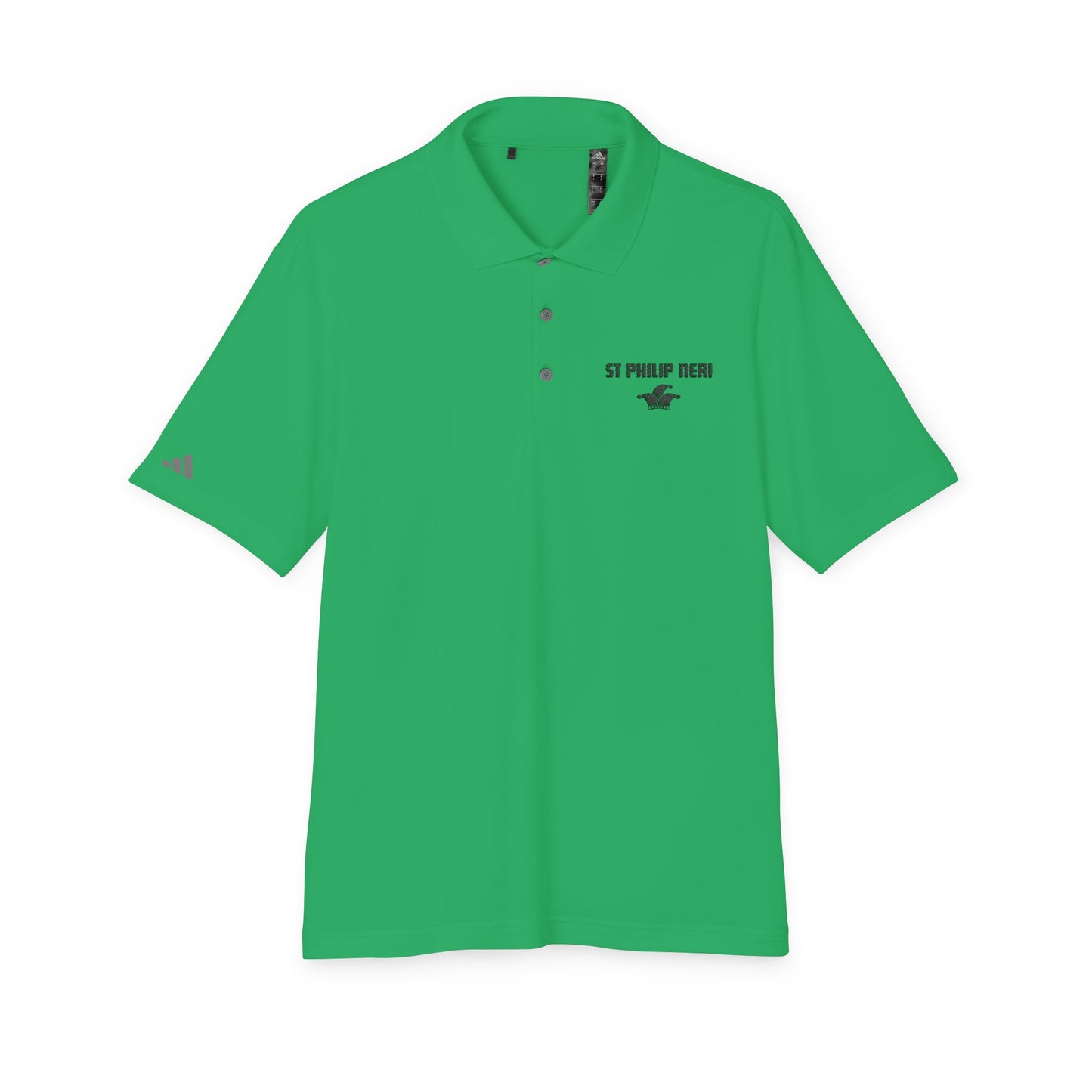 St. Philip Neri Performance Polo — Lightweight Athletic Golf Shirt BLACK stitching
