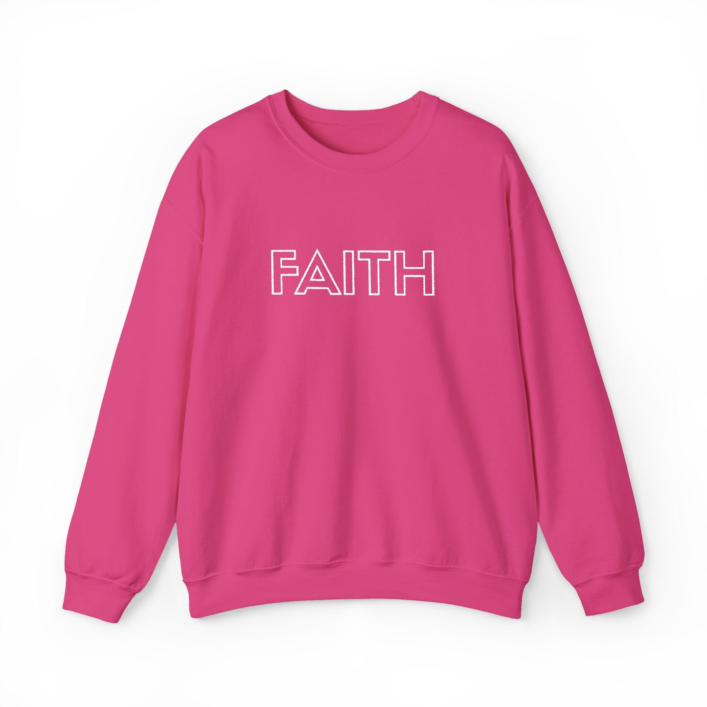 FAITH Embroidered Crewneck Sweatshirt - White stitching