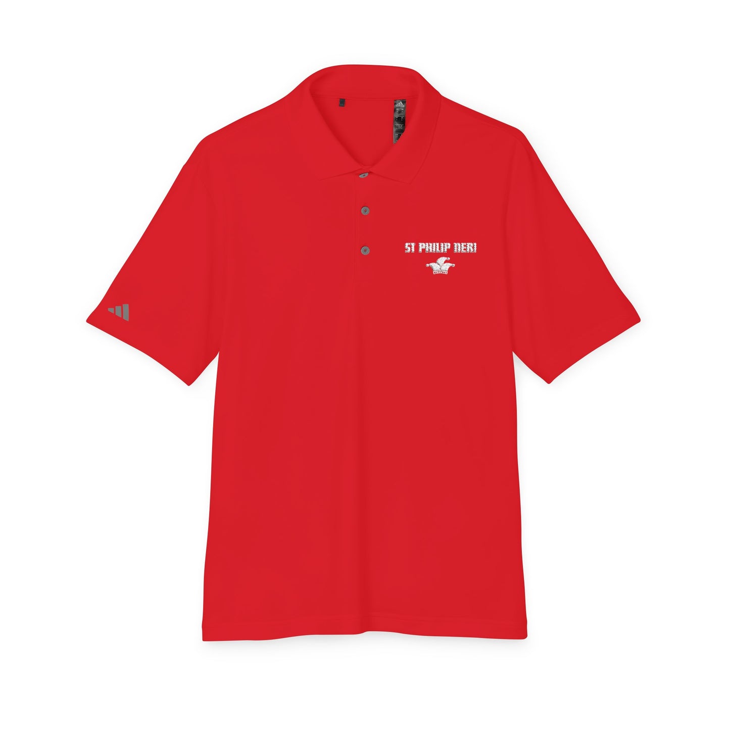 St. Philip Neri Performance Polo — Lightweight Athletic Golf Shirt WHITE stitching